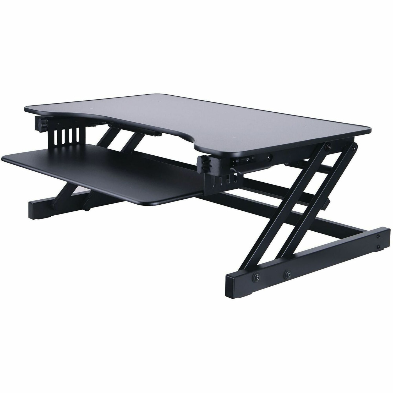 Lorell Sit-To-Stand Desk Riser, 16inH x 32inW x 21-1/2inD, Black