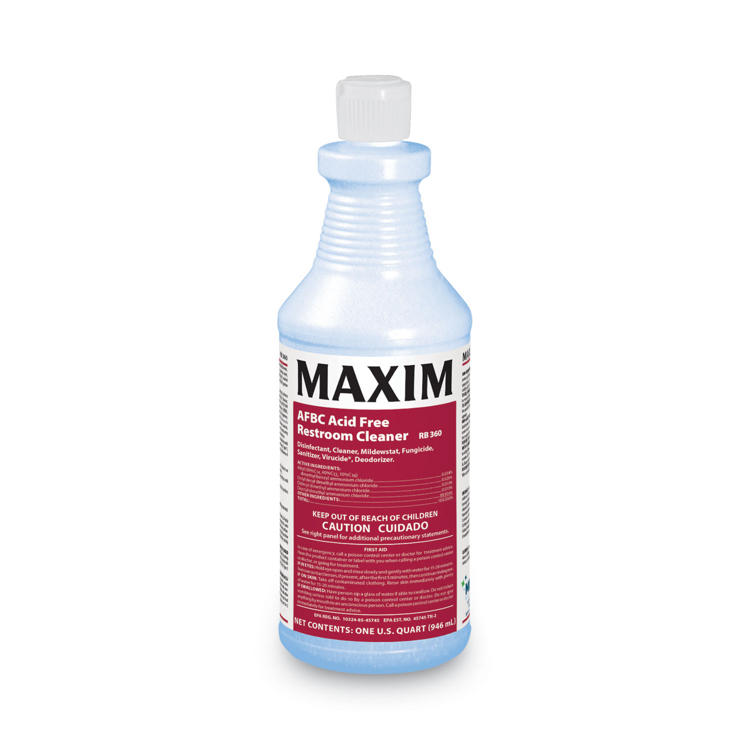 Maxim AFBC Acid-Free Restroom Cleaner, Safe-to-Ship, Fresh Scent, 32 oz Bottle, 6/Carton - Image 3