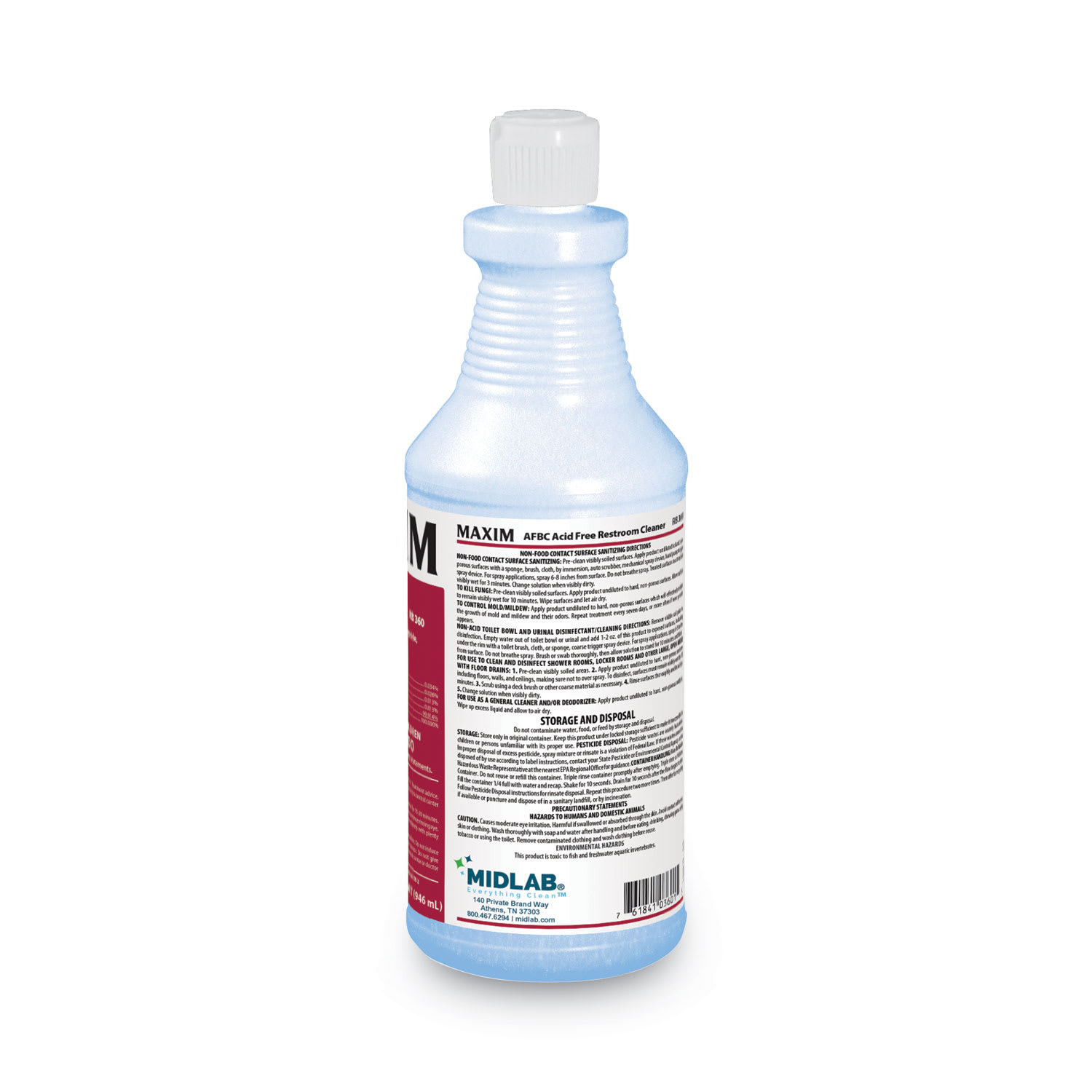 Maxim AFBC Acid-Free Restroom Cleaner, Safe-to-Ship, Fresh Scent, 32 oz Bottle, 6/Carton - Image 6