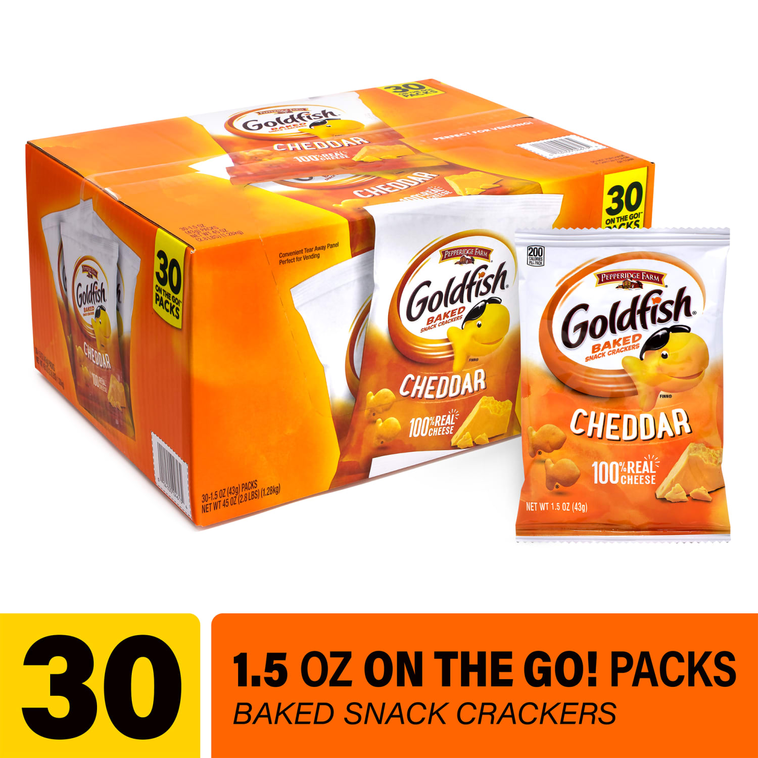 Pepperidge Farms Goldfish Baked Snack Cracker Packs, 1.5 Oz, Box Of 30 - Image 3