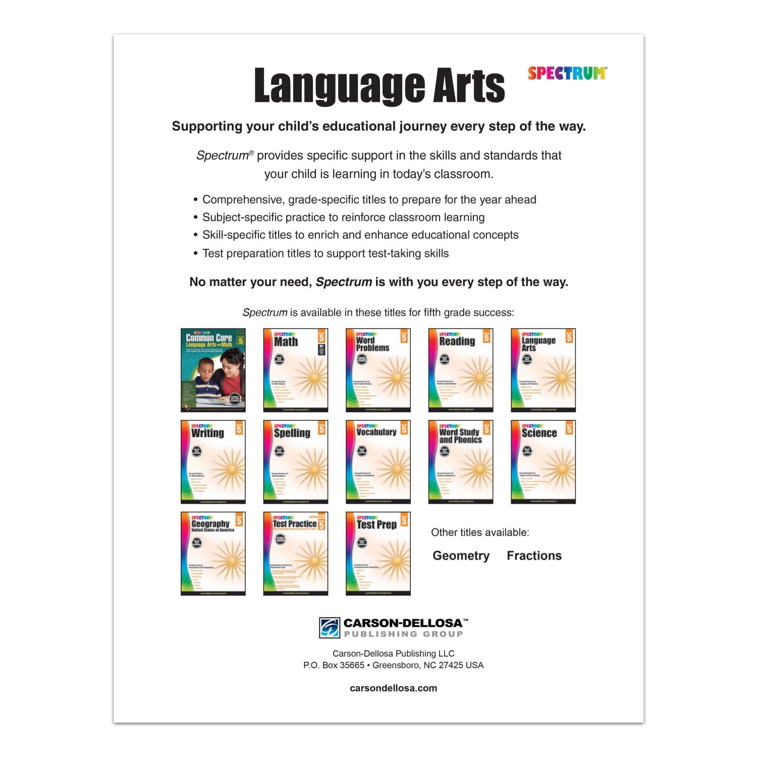 Carson-Dellosa Spectrum Language Arts Workbook, Grade 5 - Image 4