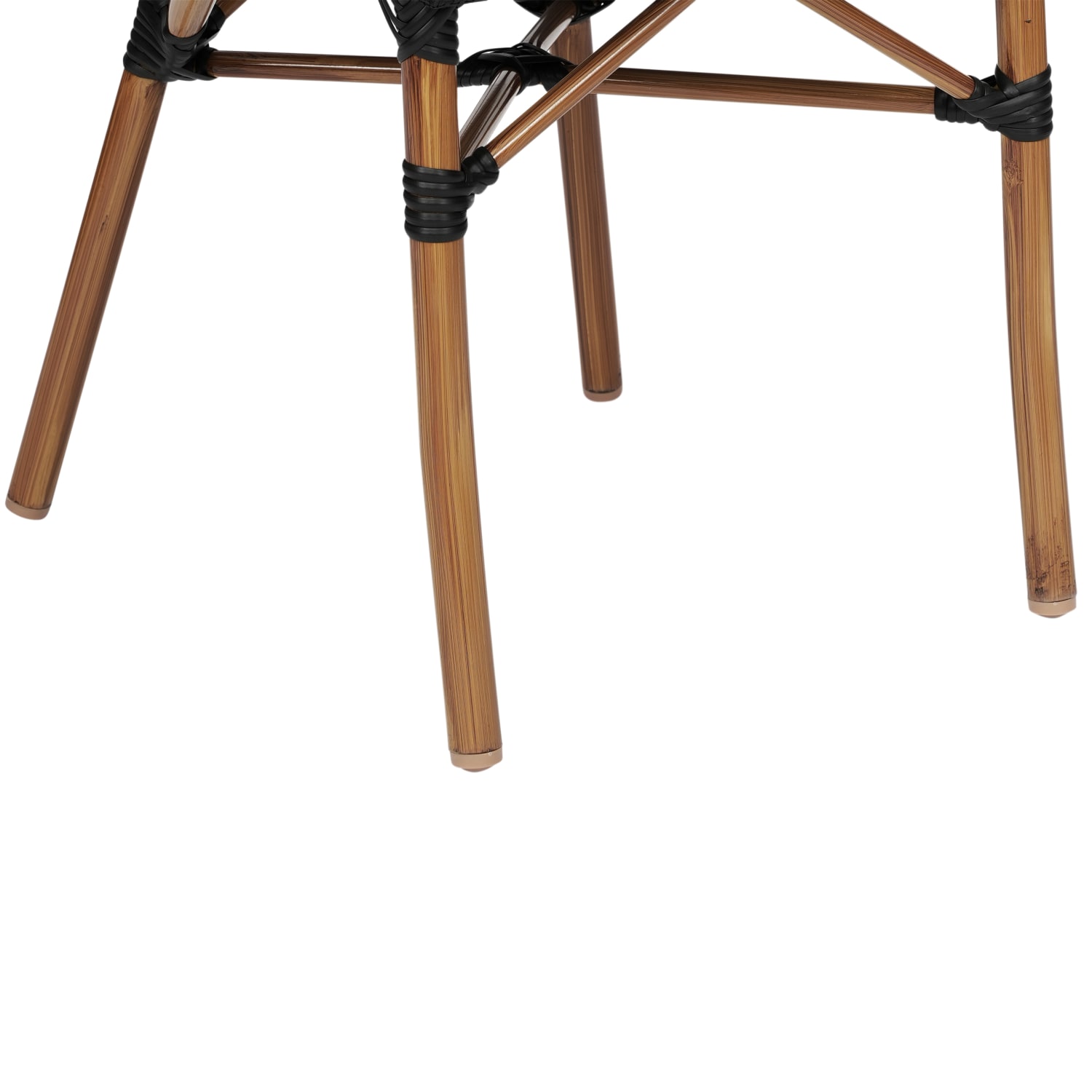 Flash Furniture 4 Pack Marseille Indoor/Outdoor Commercial Bistro Stacking Chair with Arms, Black/Natural Frame -4SDAS64218BKN - Image 12
