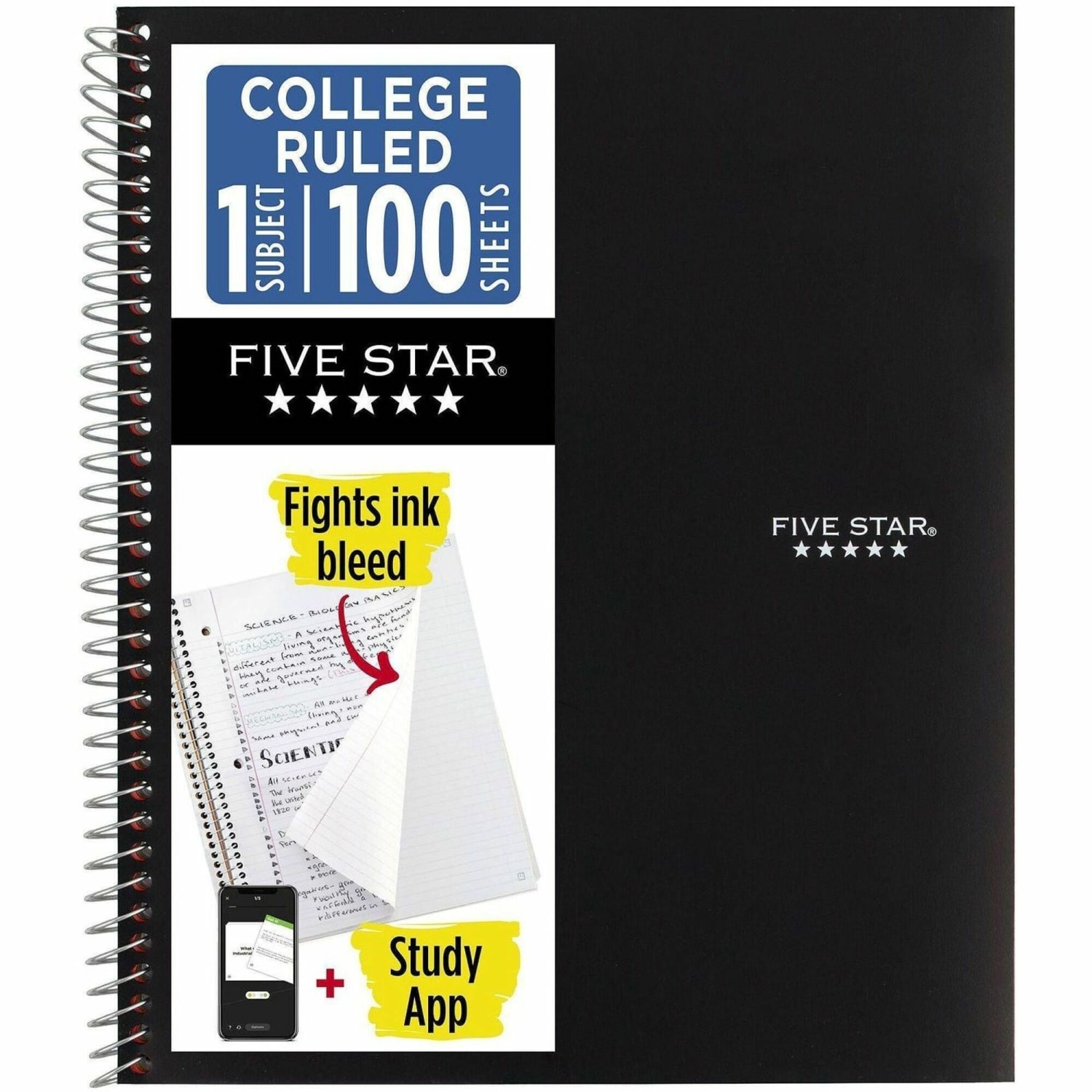 Five Star Wirebound Notebook Plus Study App, 1 Subject, College Ruled - Image 3