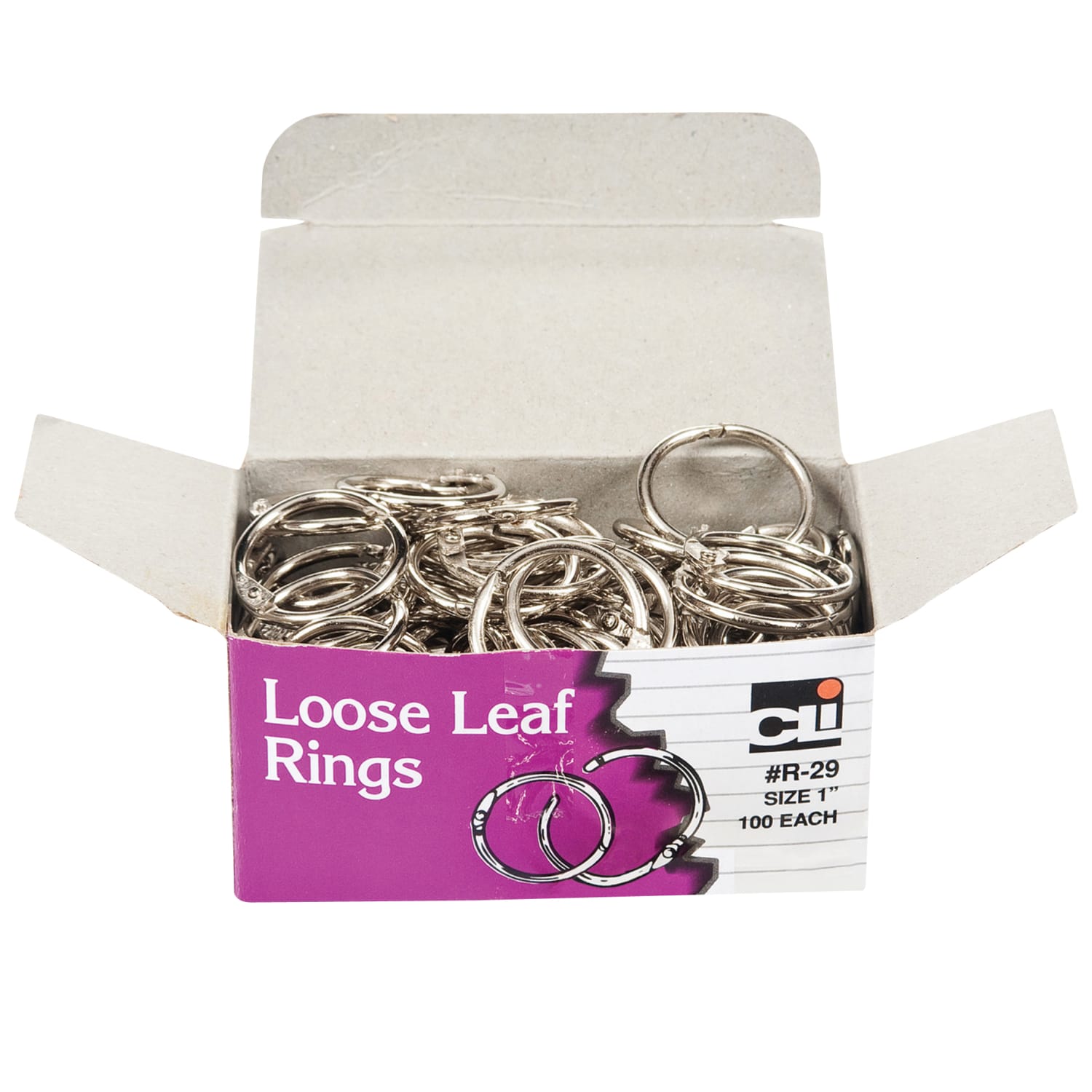 Charles Leonard Loose Leaf Book Rings, 1in, 175 Sheets, 100 Rings Per Box, Pack Of 2 Boxes - Image 3
