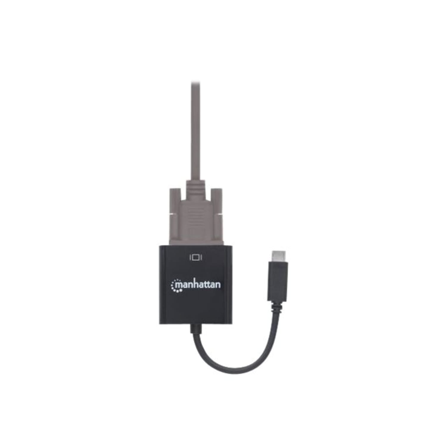 Manhattan USB-C to VGA Converter Cable, 1080p@60Hz, Black, 8cm, Male to Female, Lifetime Warranty, Blister - 151771