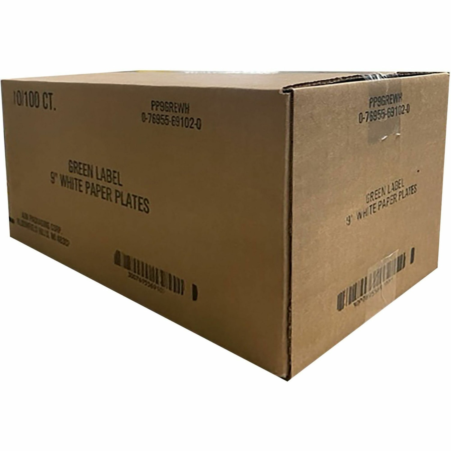AJM Packaging Green Label Paper Plates, 9in, White, 100 Plates Per Pack, Case Of 10 Packs - Image 4