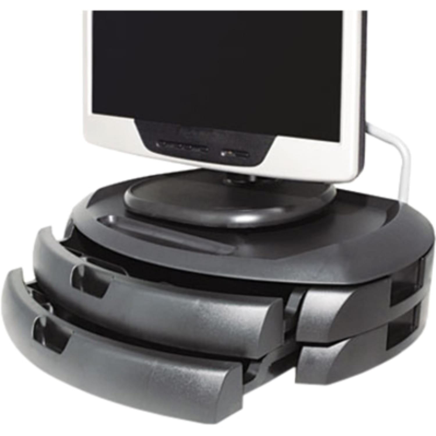 Kantek LCD Monitor Stand with Drawers - Flat Panel Display Type Supported13in Width - Black - Image 4