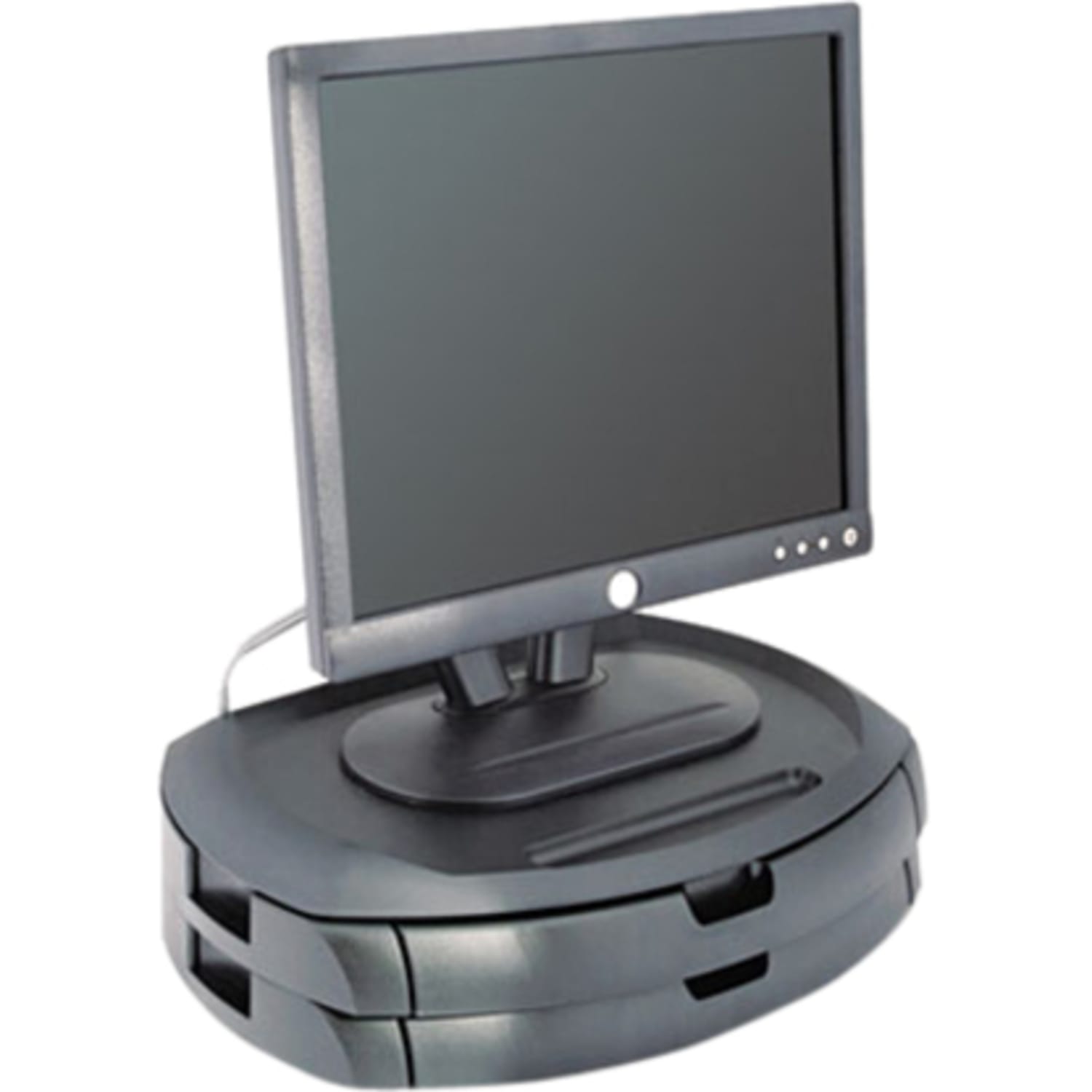 Kantek LCD Monitor Stand with Drawers - Flat Panel Display Type Supported13in Width - Black - Image 5
