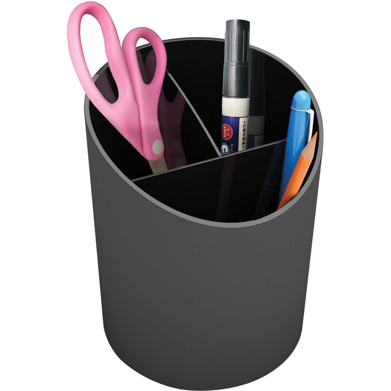 Deflecto Sustainable Office Recycled Large Pencil Cup - 5.6in Height x 4.4in Width x 4.4in Length - Black - 1 Each - Image 4