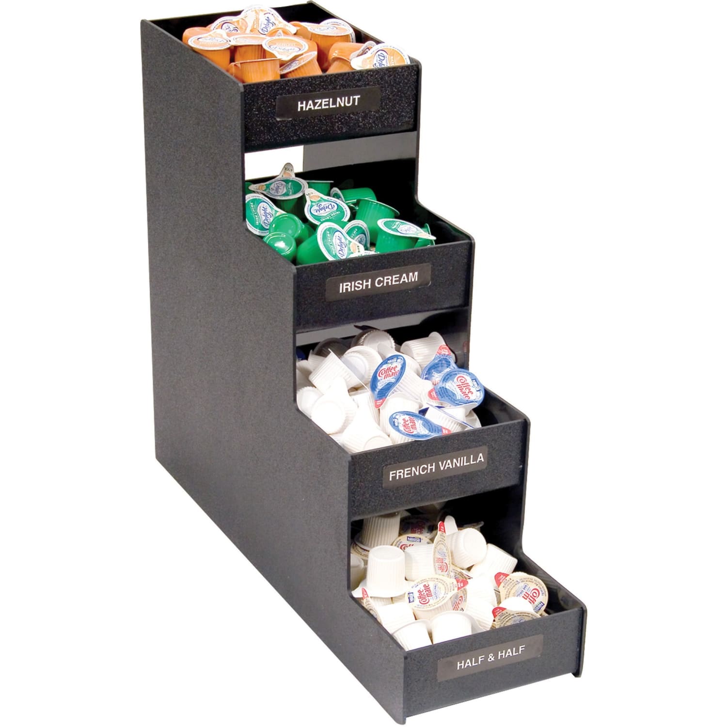 Vertiflex Narrow Condiment Organizer, 8 Compartments, 6in x 19in x 15 7/8in, Black - Image 3