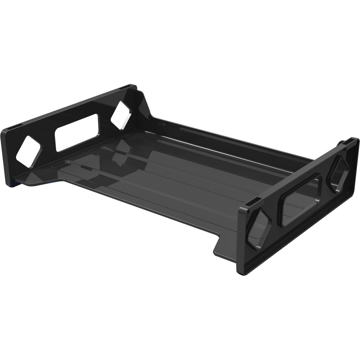 Deflecto Sustainable Office Stackable Desk Tray - 2.75in x 13inx 9in Depth - Desktop - Durable, Stackable - 30% Recycled - Black - Plastic - 1 Each
