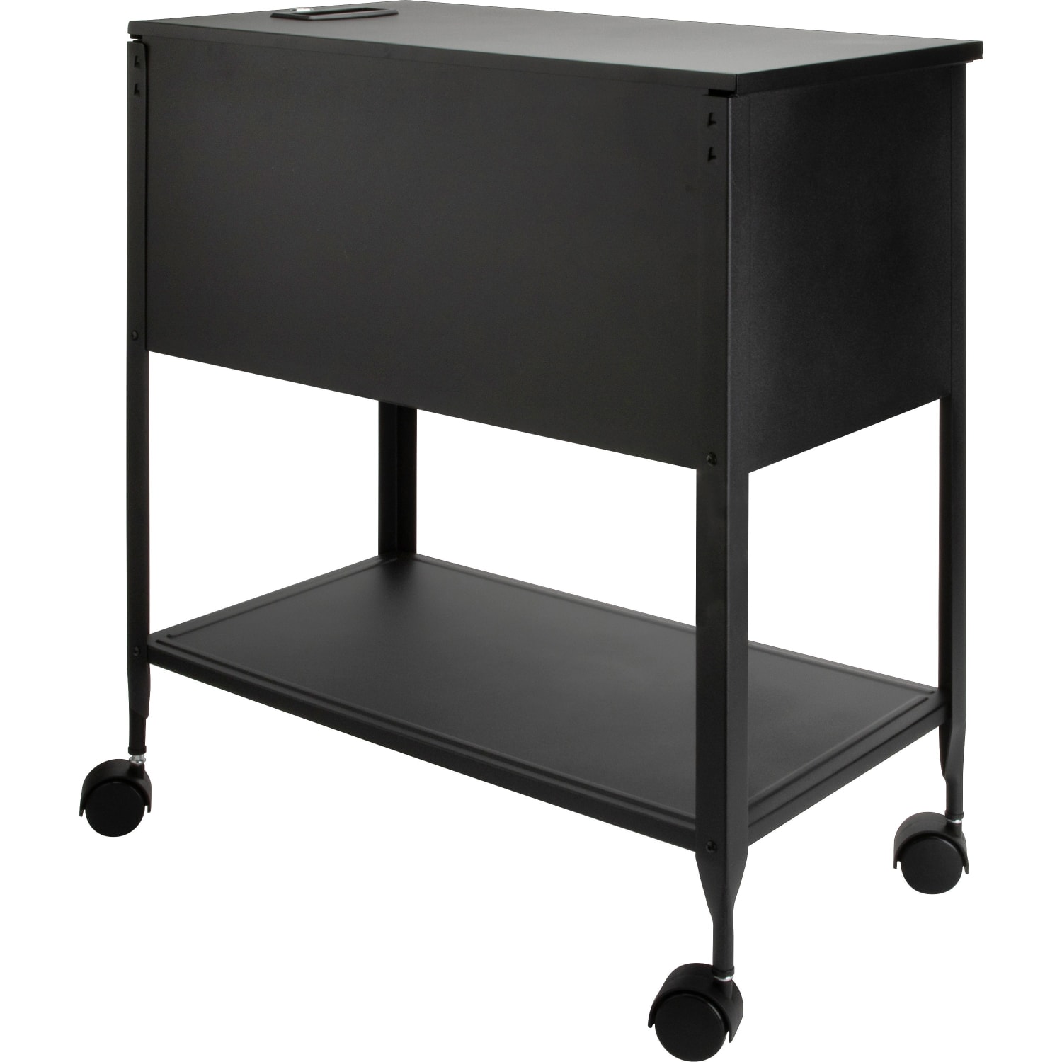 Lorell Steel Locking Letter-Size Mobile File Cart, Black - Image 5