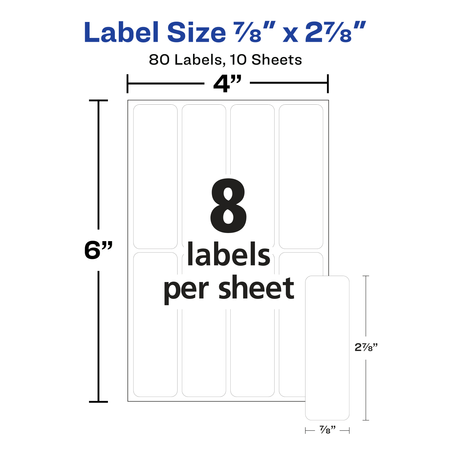 Avery Removable Erasable Multipurpose Labels, 5429, 7/8in x 2 7/8in, White, Pack Of 80 - Image 6