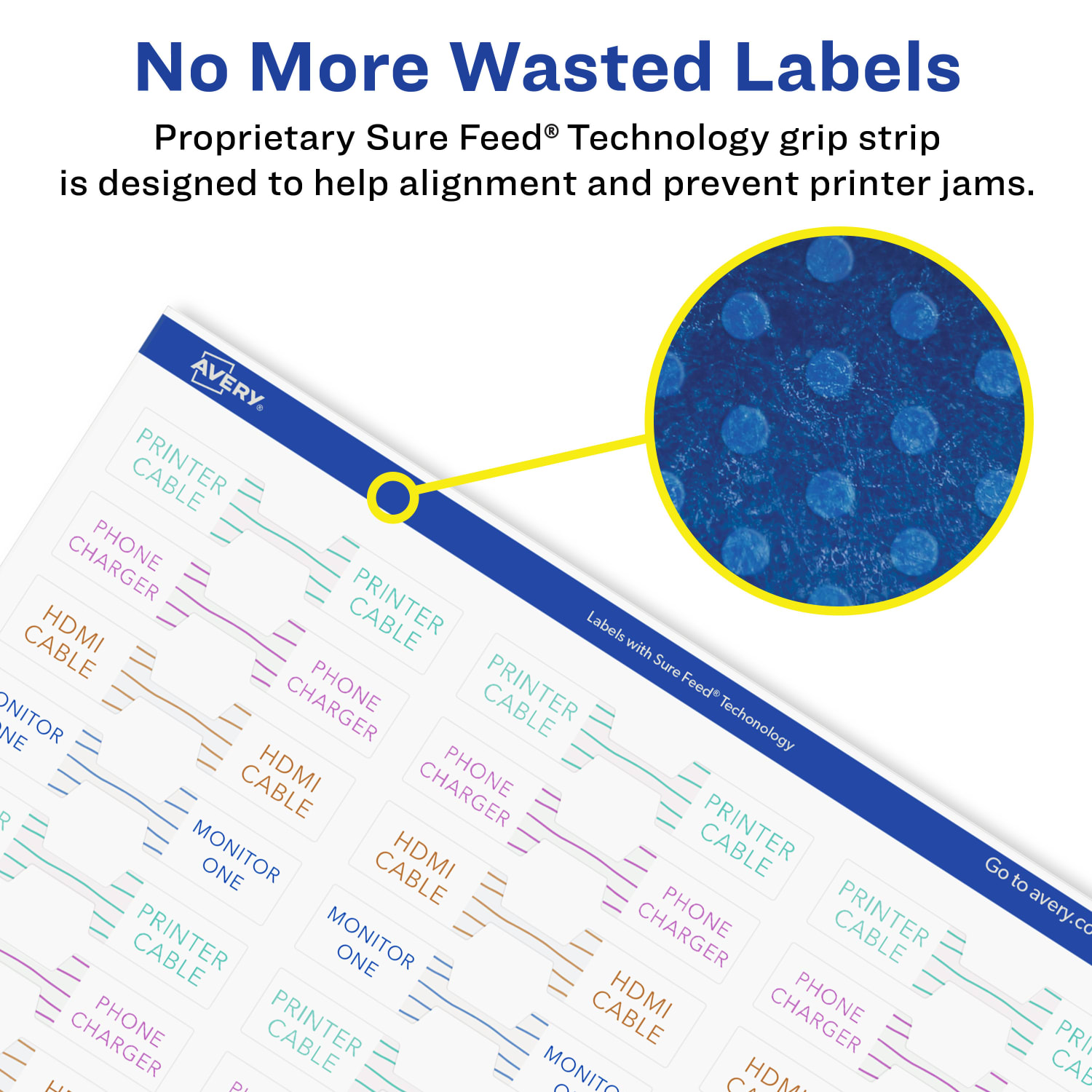 Avery Glossy Permanent Labels With Sure Feed, 94749-WGP100, Barbell, 1/2in x 2-1/2in, White, Pack Of 4,500 - Image 4