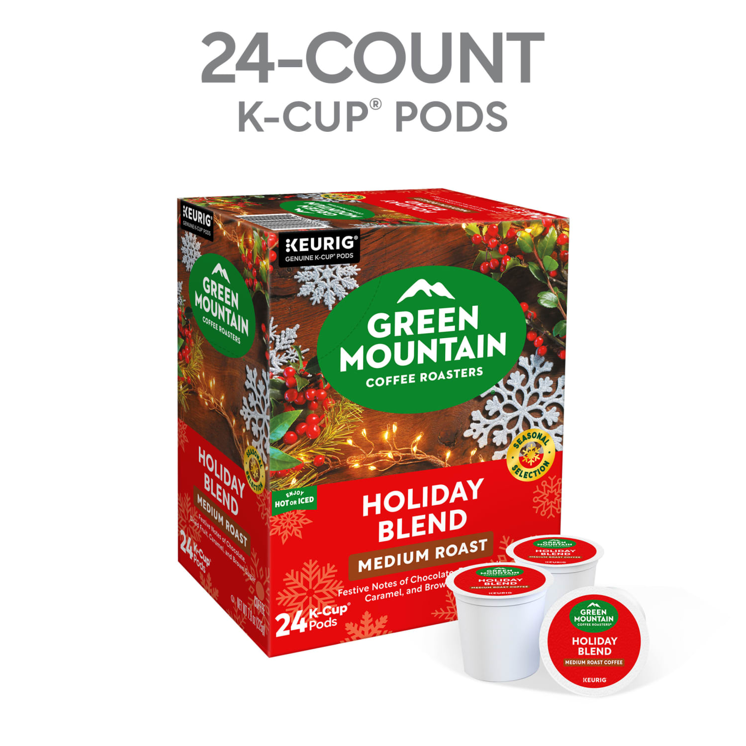 Green Mountain Coffee Single-Serve Coffee K-Cup Pods, Holiday Blend, Carton Of 24 - Image 3