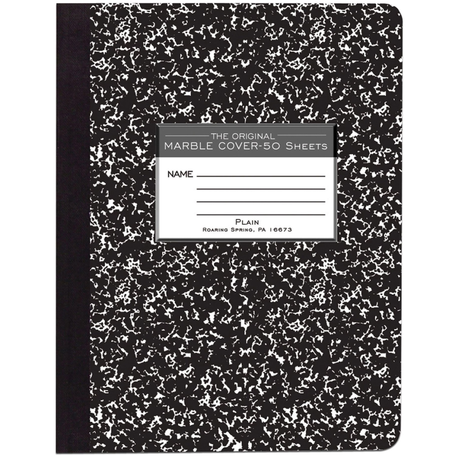 Roaring Spring Composition Notebook, 9 3/4in x 7 1/2in, 50 Sheets, 100 Pages, Black Marble - Image 3