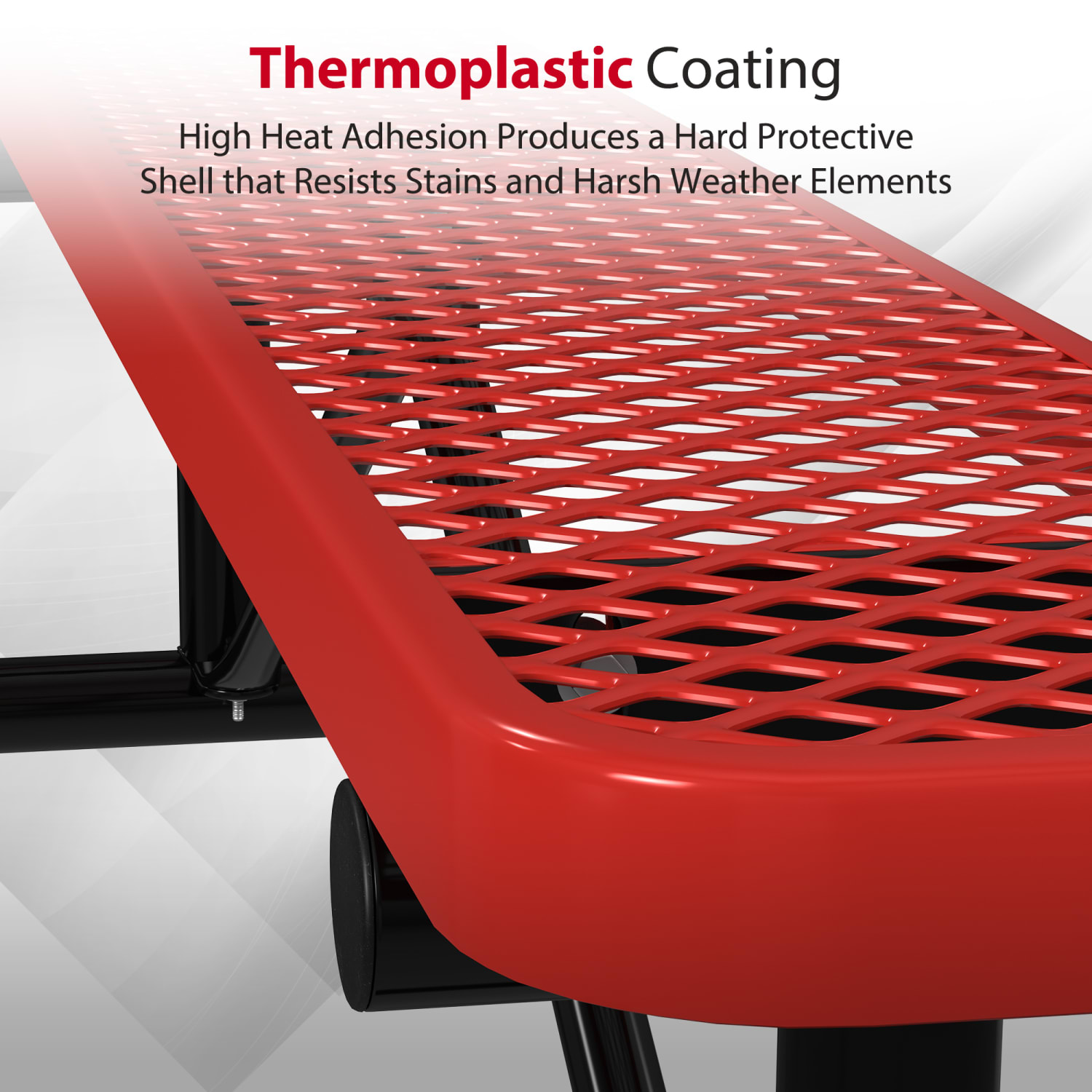 Leisure Craft Outdoor Bench, 18-3/8inH x 72inW x 15inD, Black/Red - Image 5