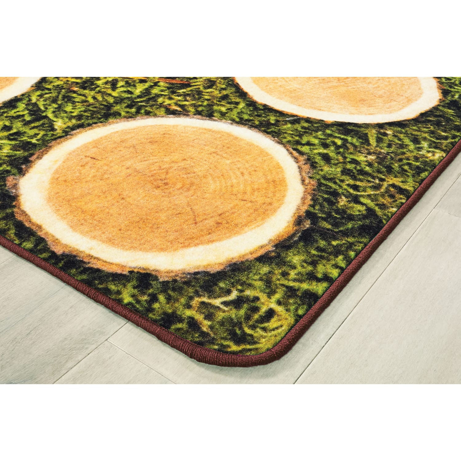 Carpets for Kids Pixel Perfect Collection Tree Rounds Seating Rug, 6ft x 9ft, Brown - Image 3