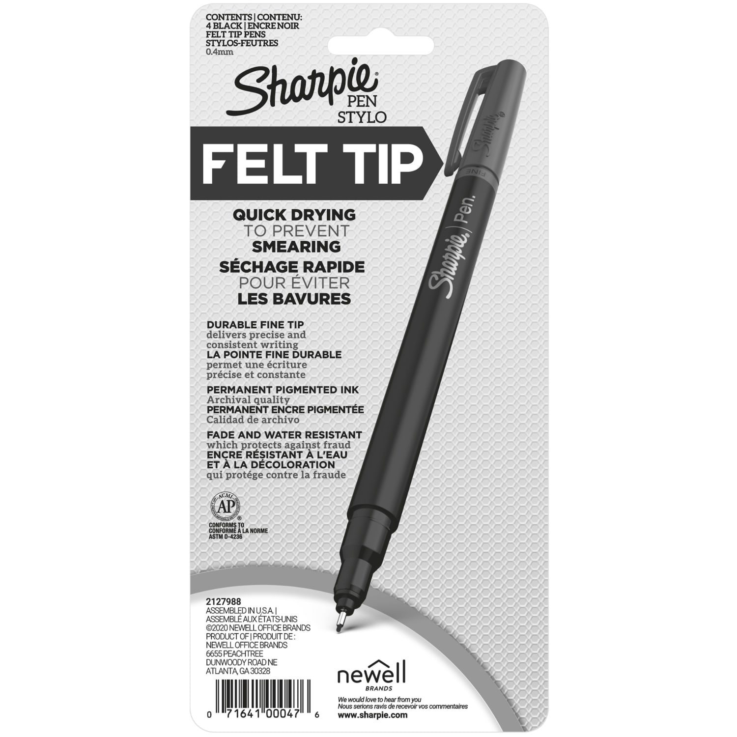 Sharpie Fine-Point Pens, Fine Point, 0.4 mm, Black Barrels, Black Ink, Pack Of 4 - Image 6