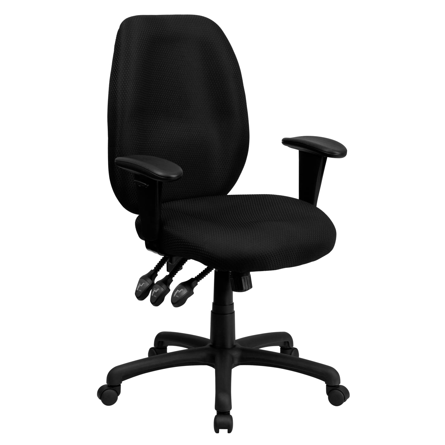 Flash Furniture Ergonomic Fabric High-Back Multifunctional Swivel Chair, Black - Image 3