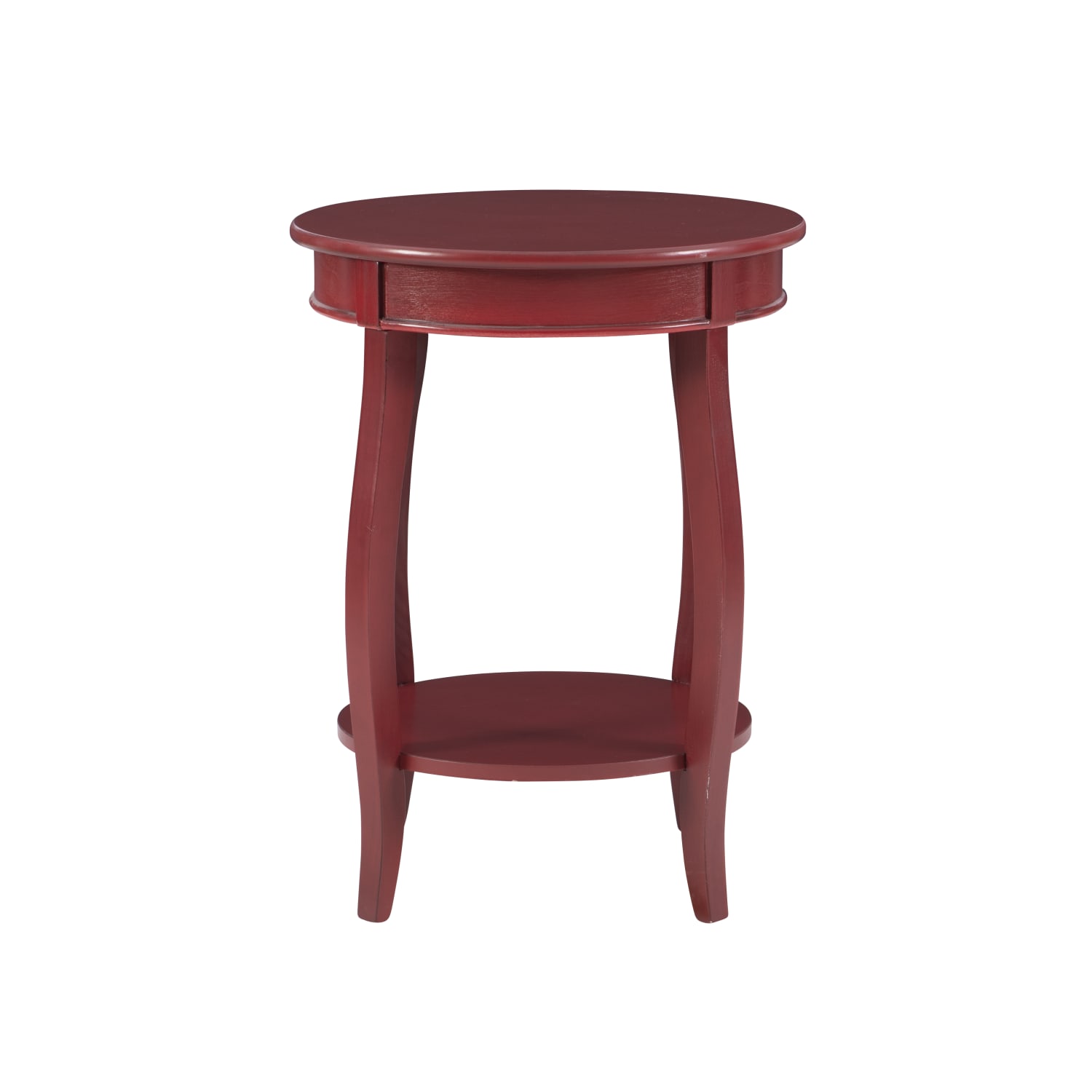 Powell Nora Round Side Table With Shelf, 24inH x 18inDia., Red - Image 3