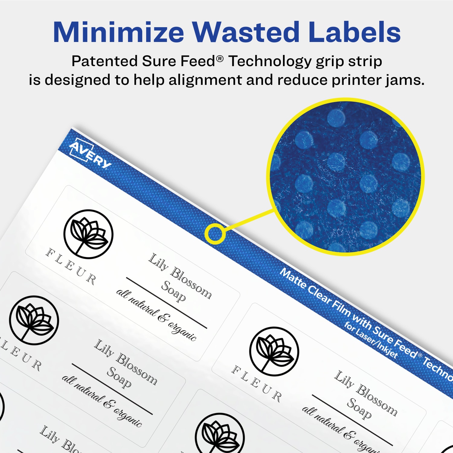 Avery Permanent Labels With Sure Feed, 94221-CMF10, Rectangle, 1in x 2-1/2in, Matte Clear, Pack Of 240 - Image 5