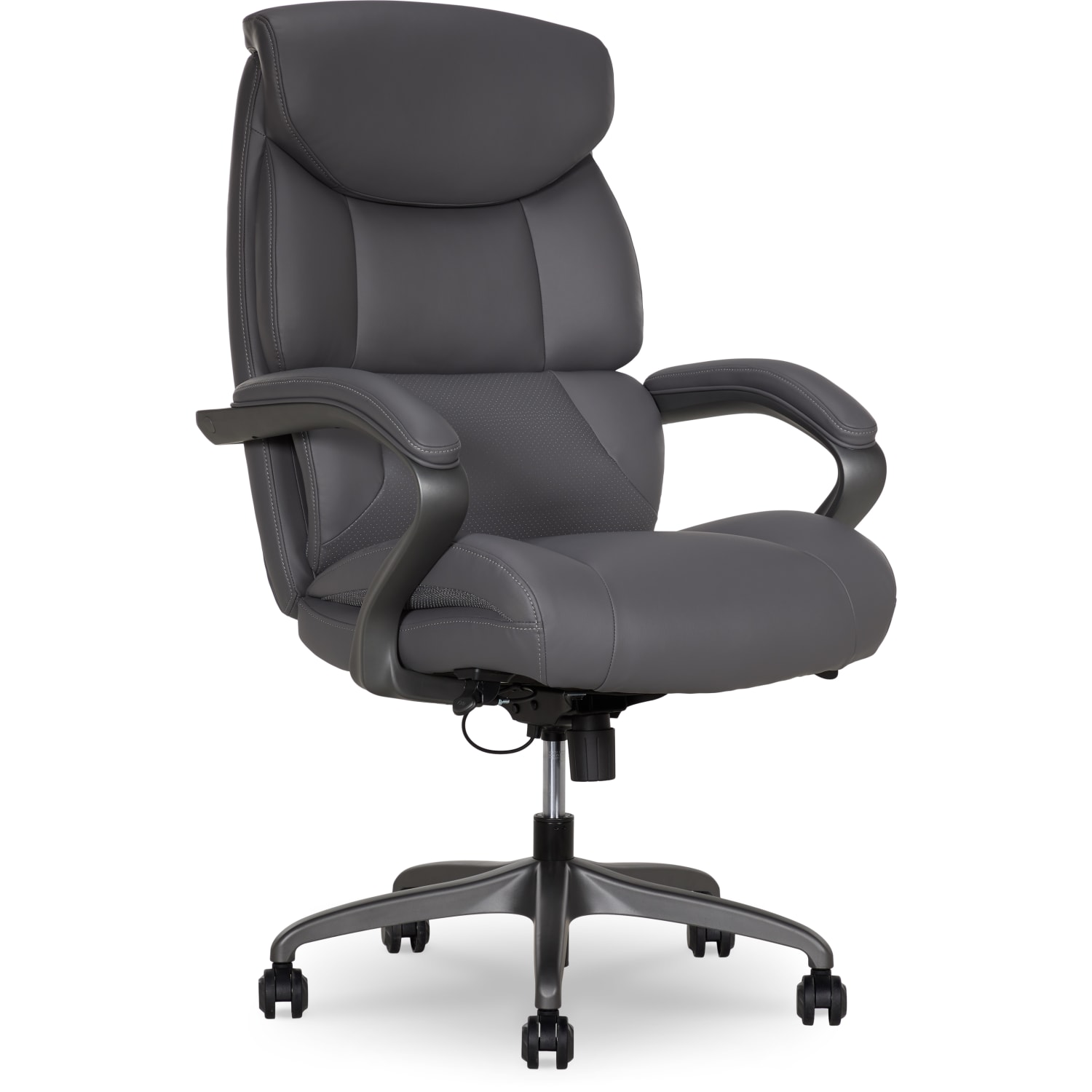 Serta® SmartLayers™ Bellmore Big & Tall Ergonomic Executive Office Chair with Pebbled-Texture Vegan Leather, Dark Gray/Dark Gray, BIFMA Compliant - Image 12