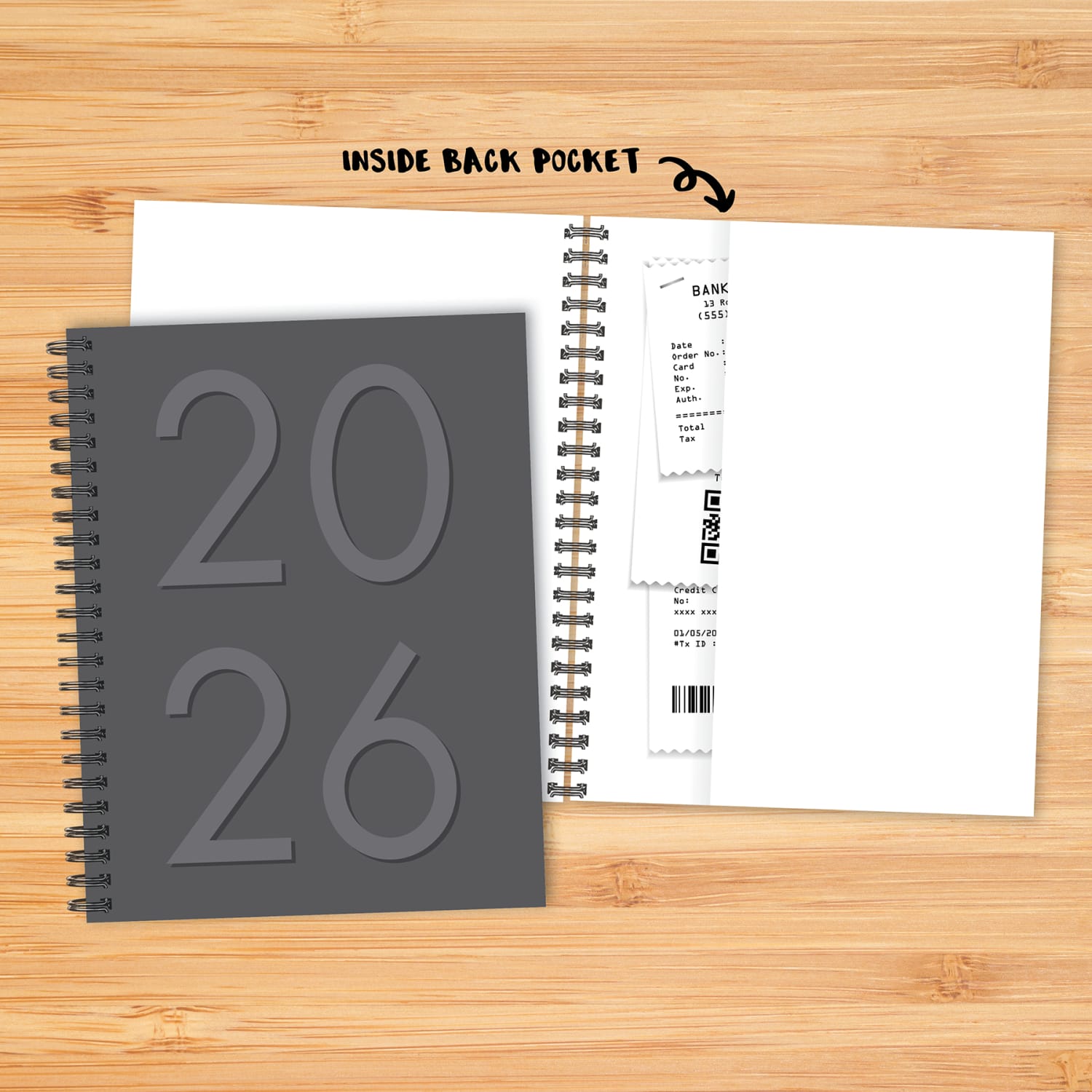 2026 Willow Creek Press Weekly/Monthly Softcover Planner, 8-1/2in x 11in, Charcoal, January To December, 57605 - Image 5