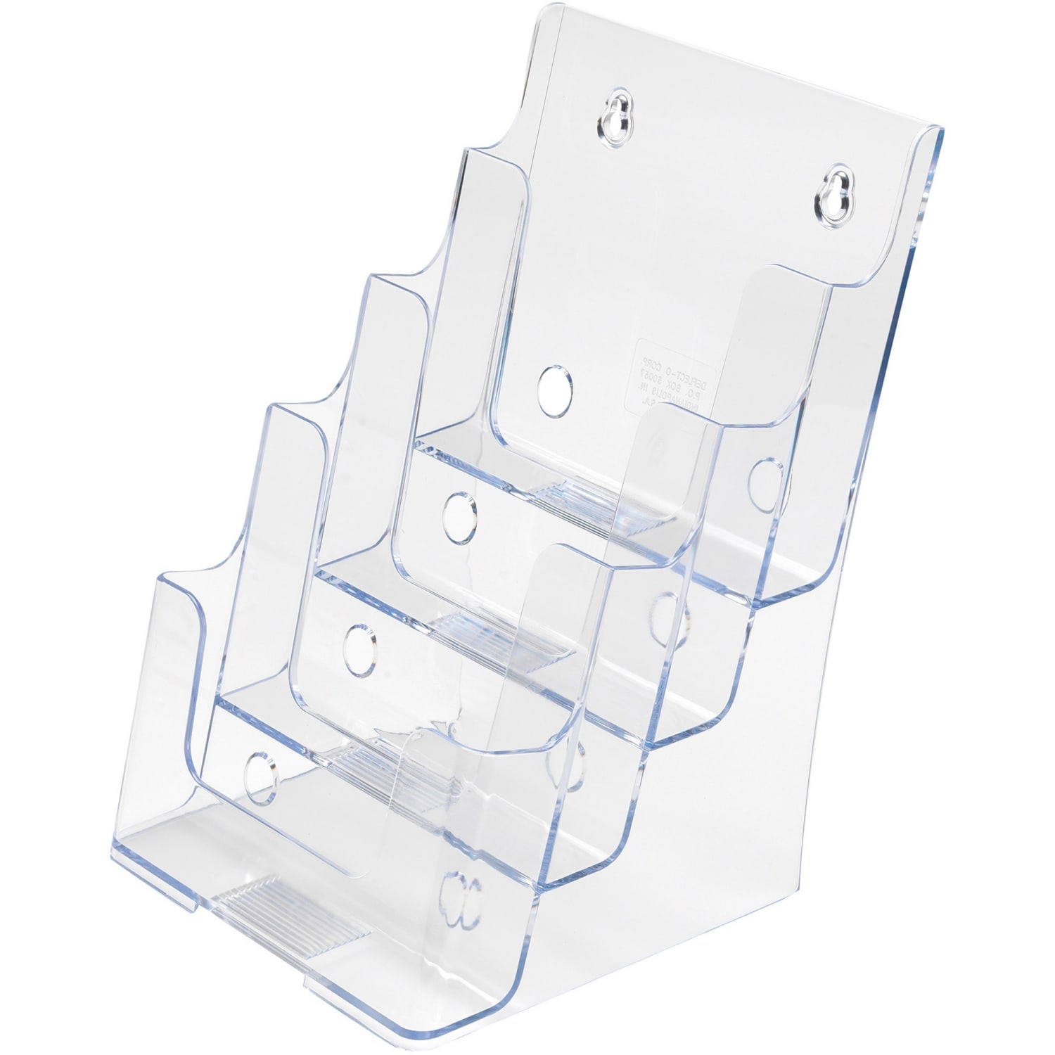 Deflecto 4-Compartment Booklet Holder, 10inH x 6 13/16inW x 6 5/16inD, Clear - Image 5