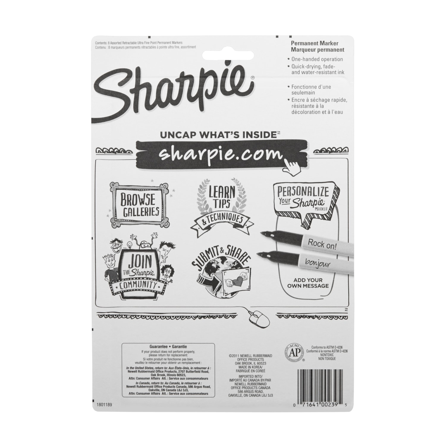 Sharpie Retractable Permanent Markers, Ultra-Fine Point, Assorted, Pack Of 8 - Image 6