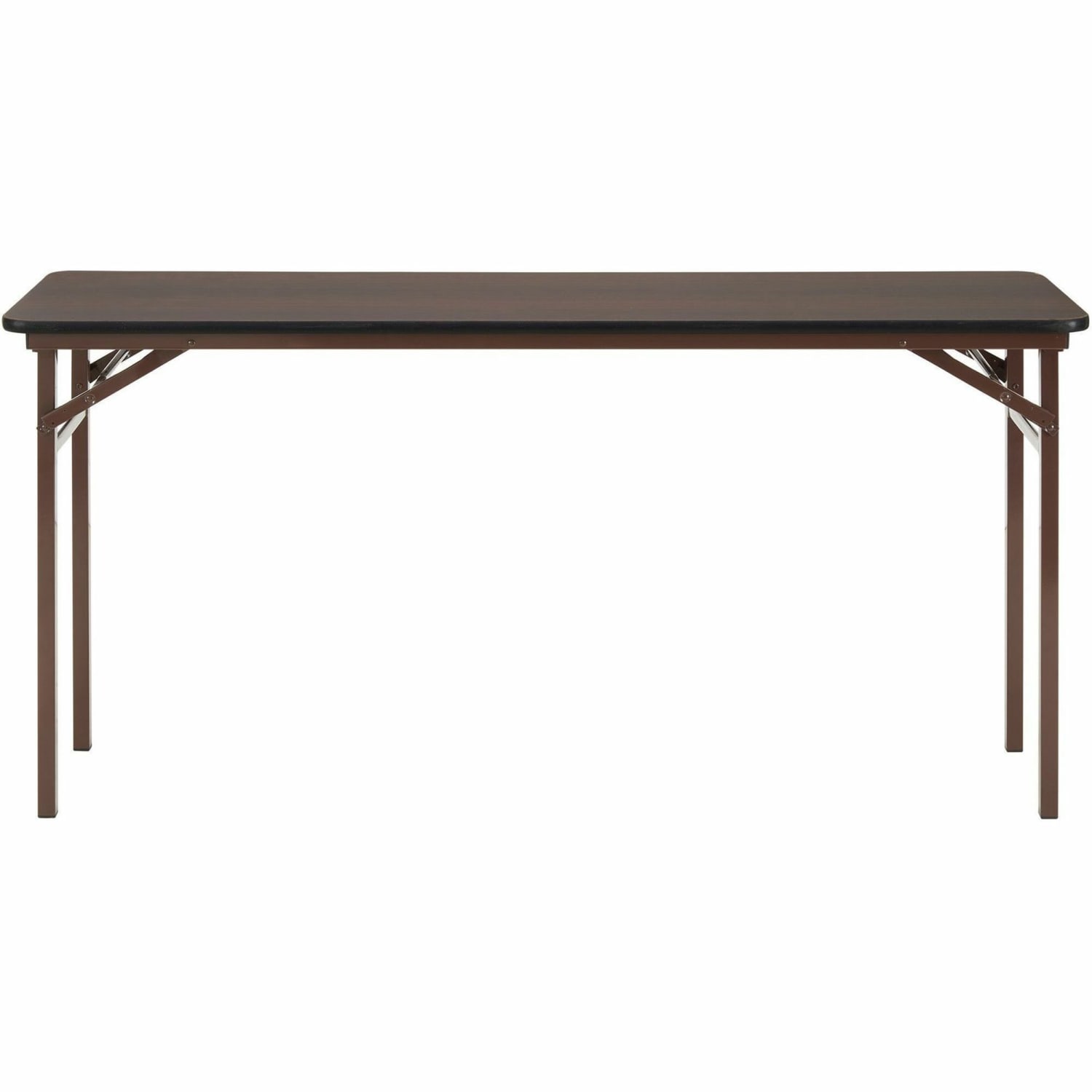 Lorell Laminate Folding Banquet Table, 29inH x 60inW x 18inD, Mahogany - Image 3