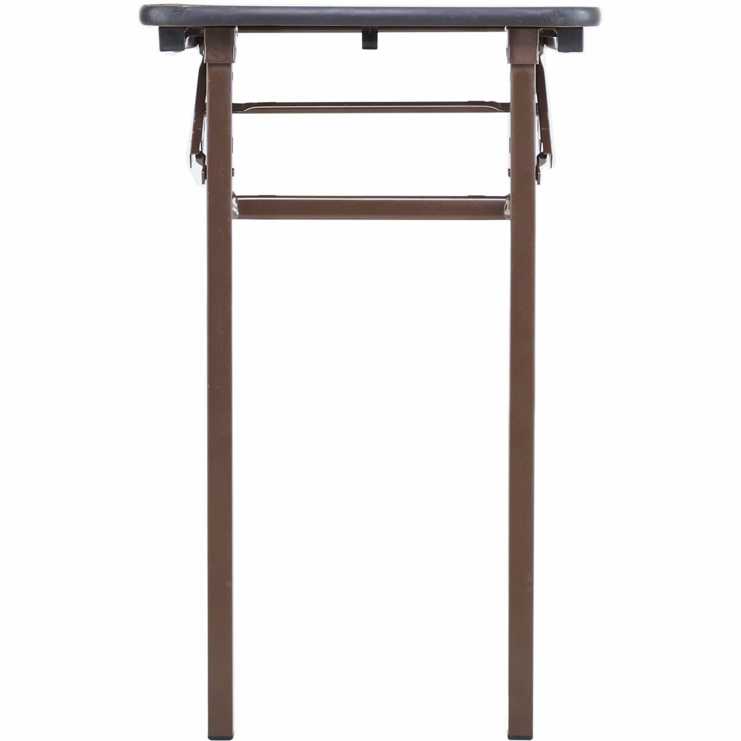 Lorell Laminate Folding Banquet Table, 29inH x 60inW x 18inD, Mahogany - Image 5