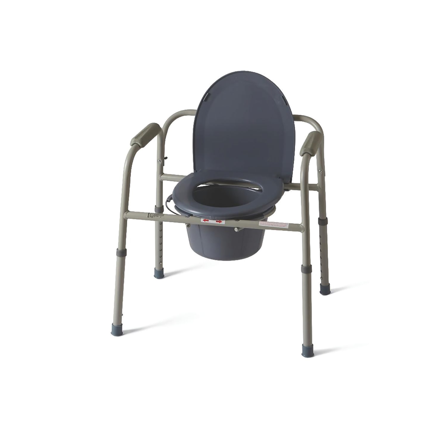 Medline 3-In-1 Steel Bedside Commodes, Case Of 4