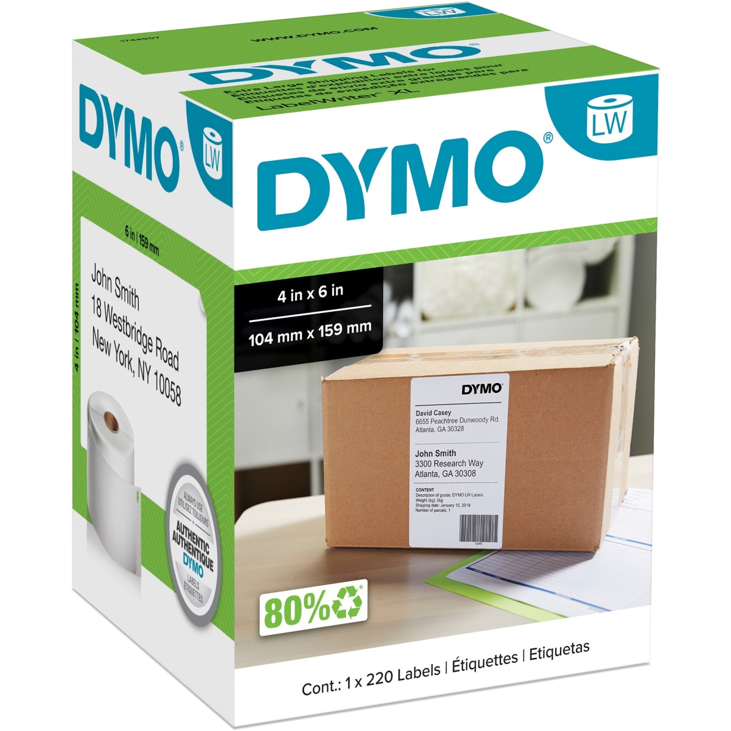 DYMO LabelWriter Shipping Labels For 4XL and 5XL Model, 1951462, White, 4in x 6in, Roll Of 220 - Image 6