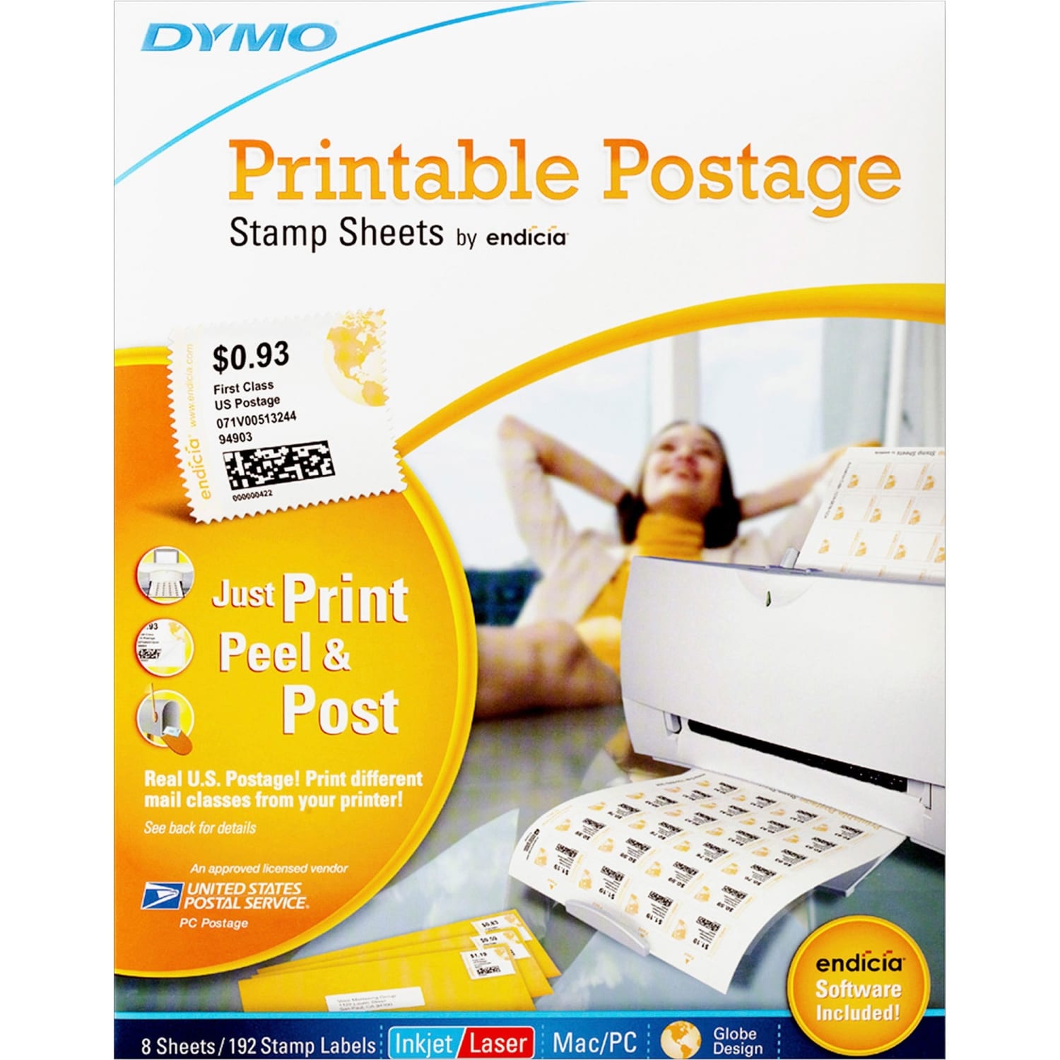 DYMO Printable Postage, 1750042, 24 Stamps Per Sheet, Pack Of 8 Sheets - Image 3