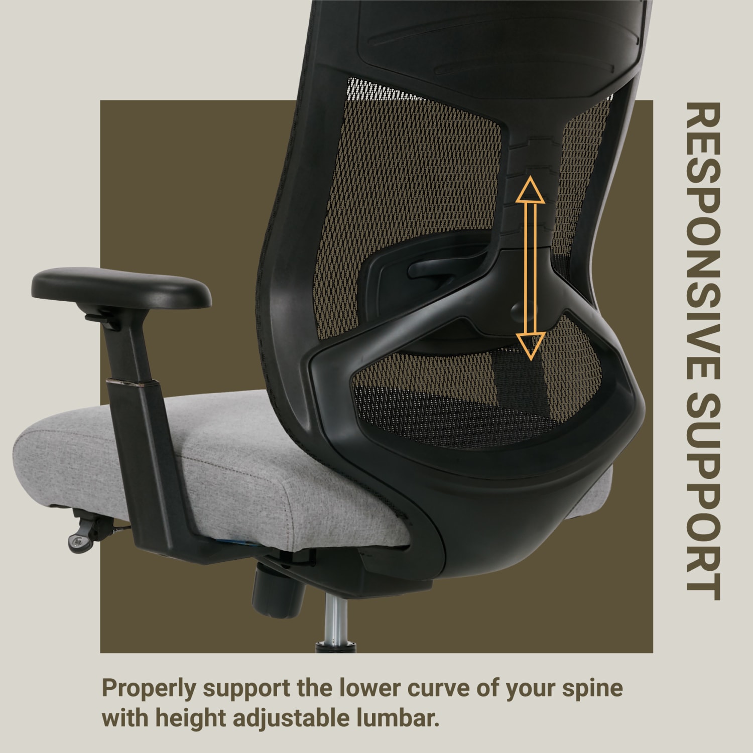 Serta Commercial Eco-2000 Big & Tall Ergonomic Mesh High-Back Executive Office Chair, Gray - Image 10