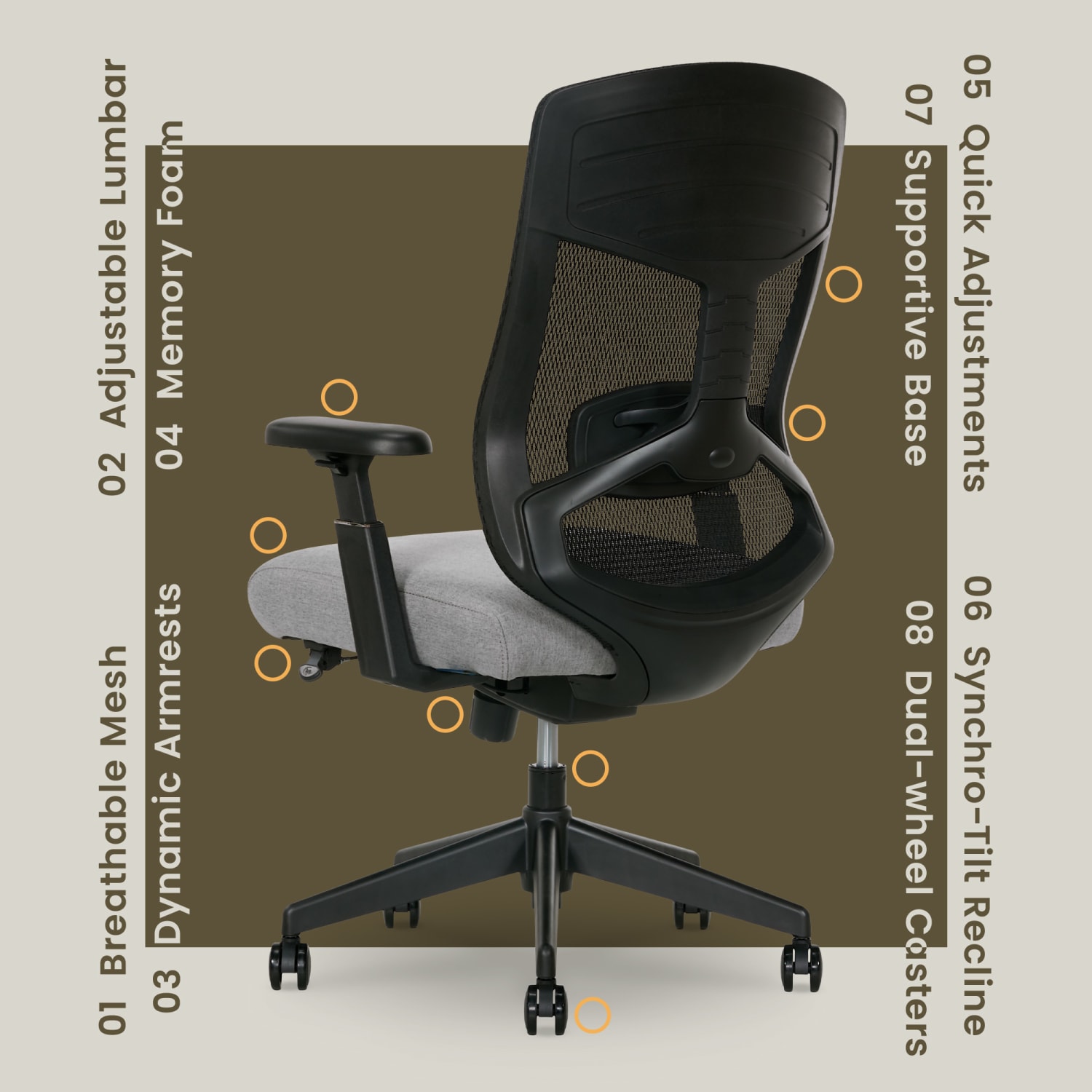 Serta Commercial Eco-2000 Big & Tall Ergonomic Mesh High-Back Executive Office Chair, Gray - Image 13