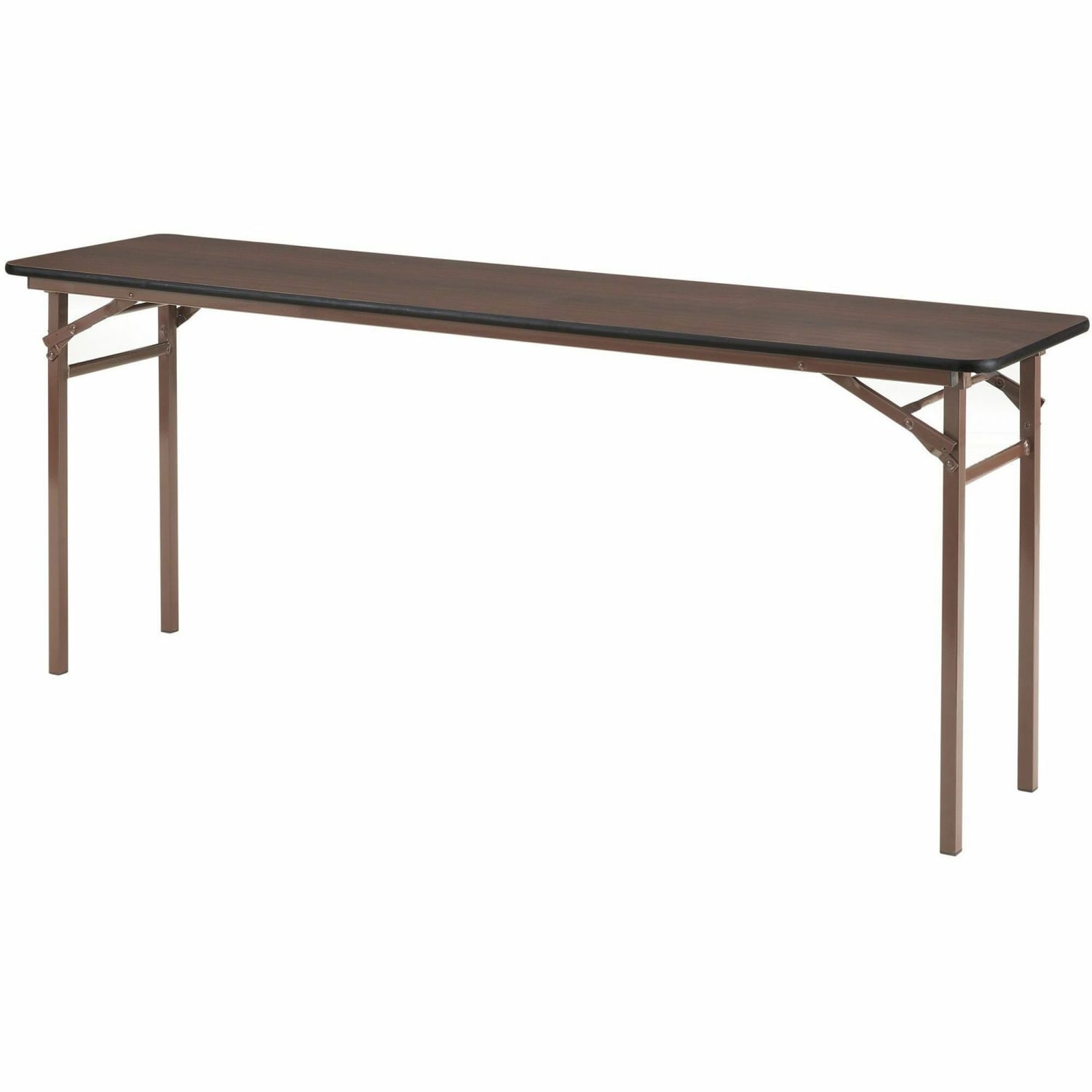 Lorell Laminate Folding Banquet Table, 29inH x 72inW x 18inD, Mahogany - Image 4
