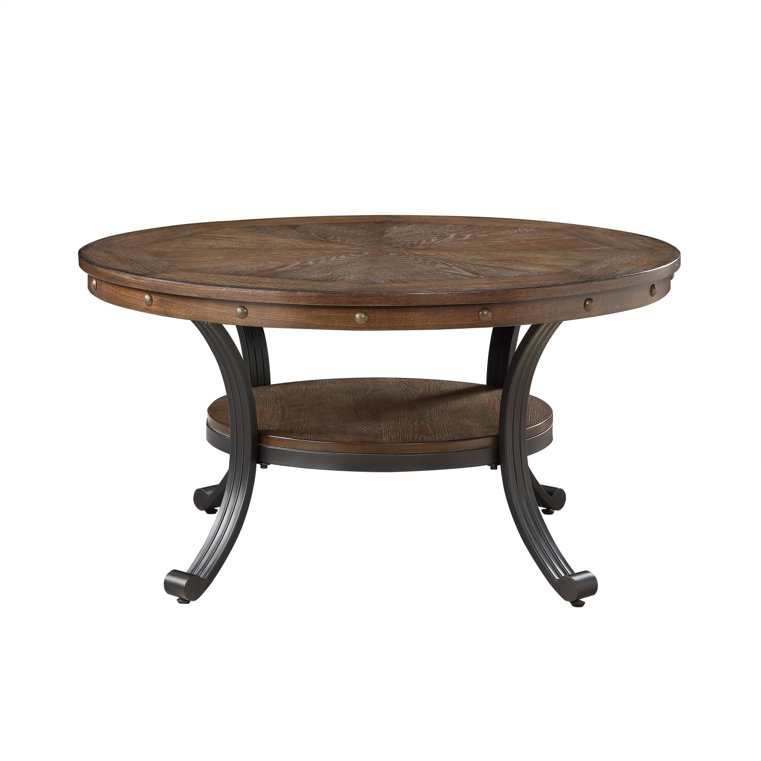 Powell Vinessa Round Coffee Table, 19inH x 36inW x 36inD, Rustic Umber/Brown