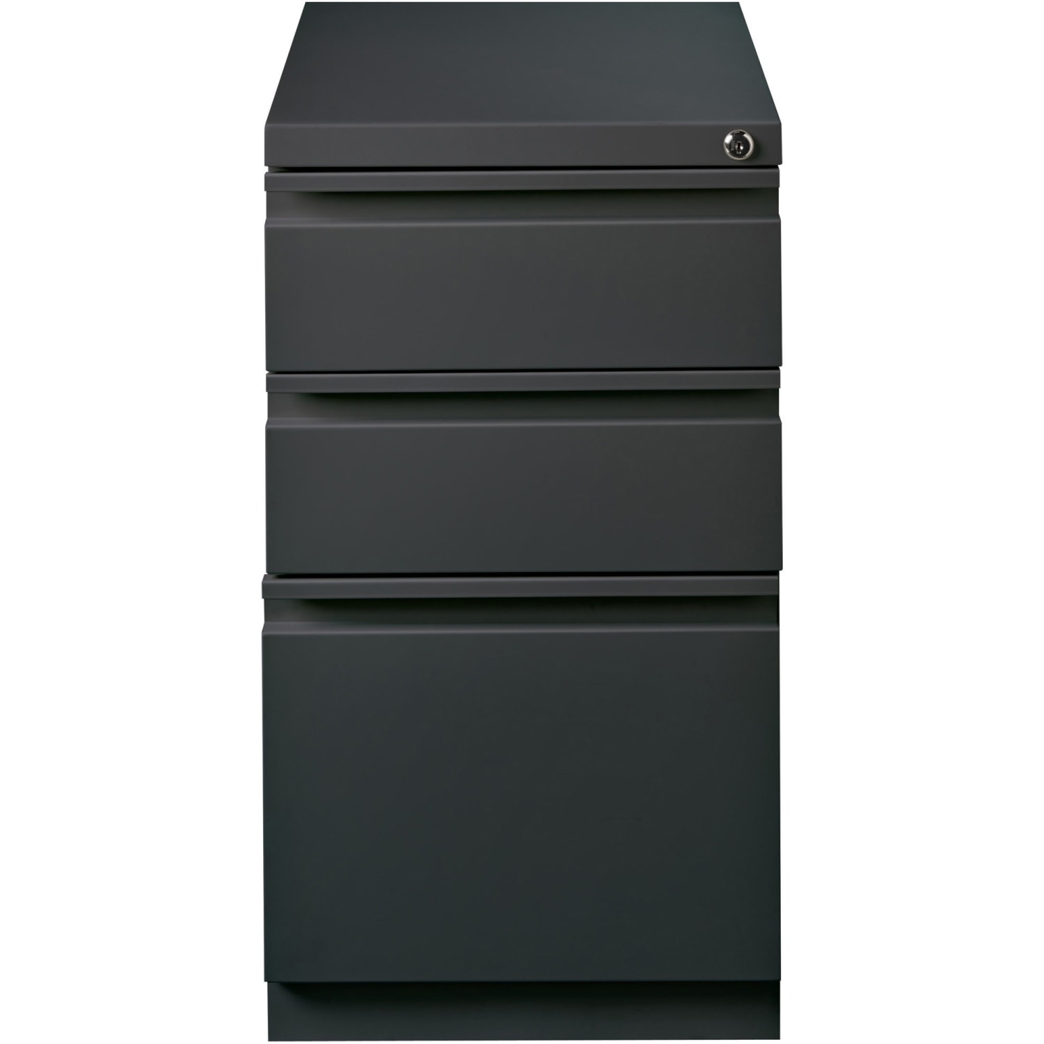 Lorell 20inD Vertical 3-Drawer Mobile Pedestal File Cabinet, Charcoal - Image 3