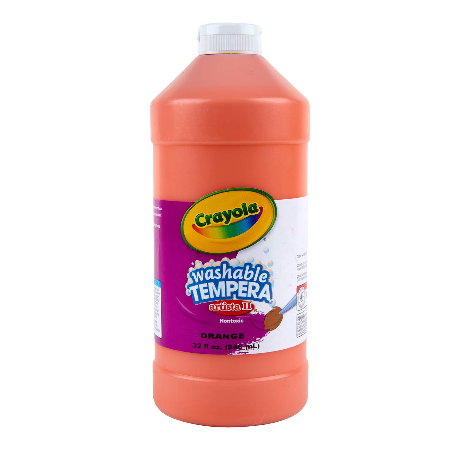 Crayola Artista II Washable Tempera Paint, 32 oz, Orange, Pack Of 3 - Image 3