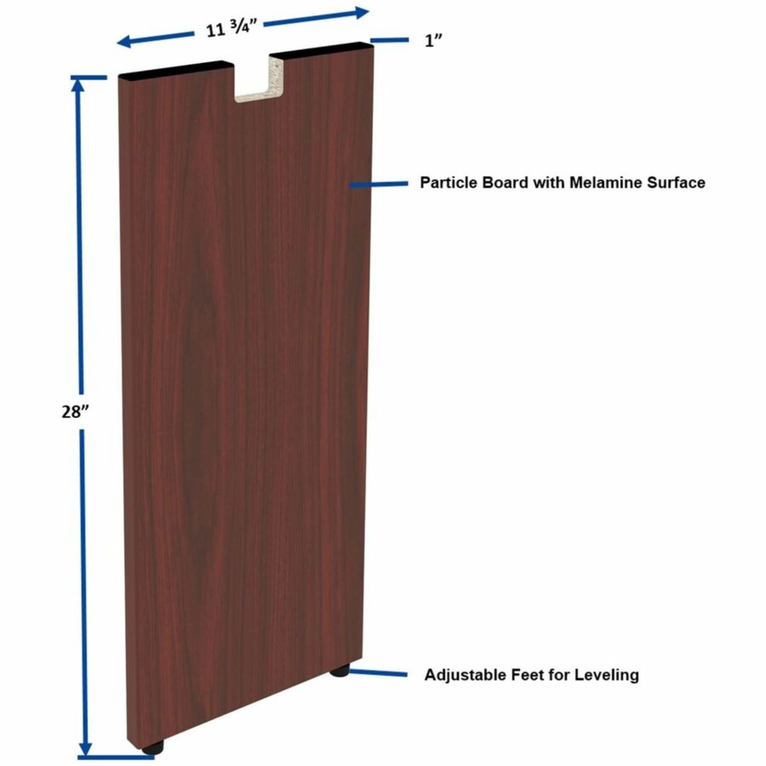 Lorell Essentials Series Credenza Half Leg, Mahogany - Image 5