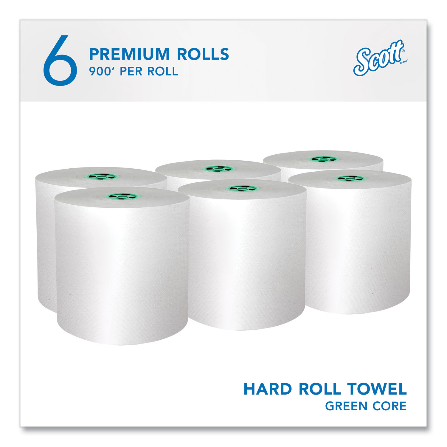 Scott Pro Hard Roll Paper Towels with Absorbency Pockets, for Scott Pro Dispenser, Green Core Only, 1-Ply, 7.5in x 900 ft,6 Rolls/CT - Image 5