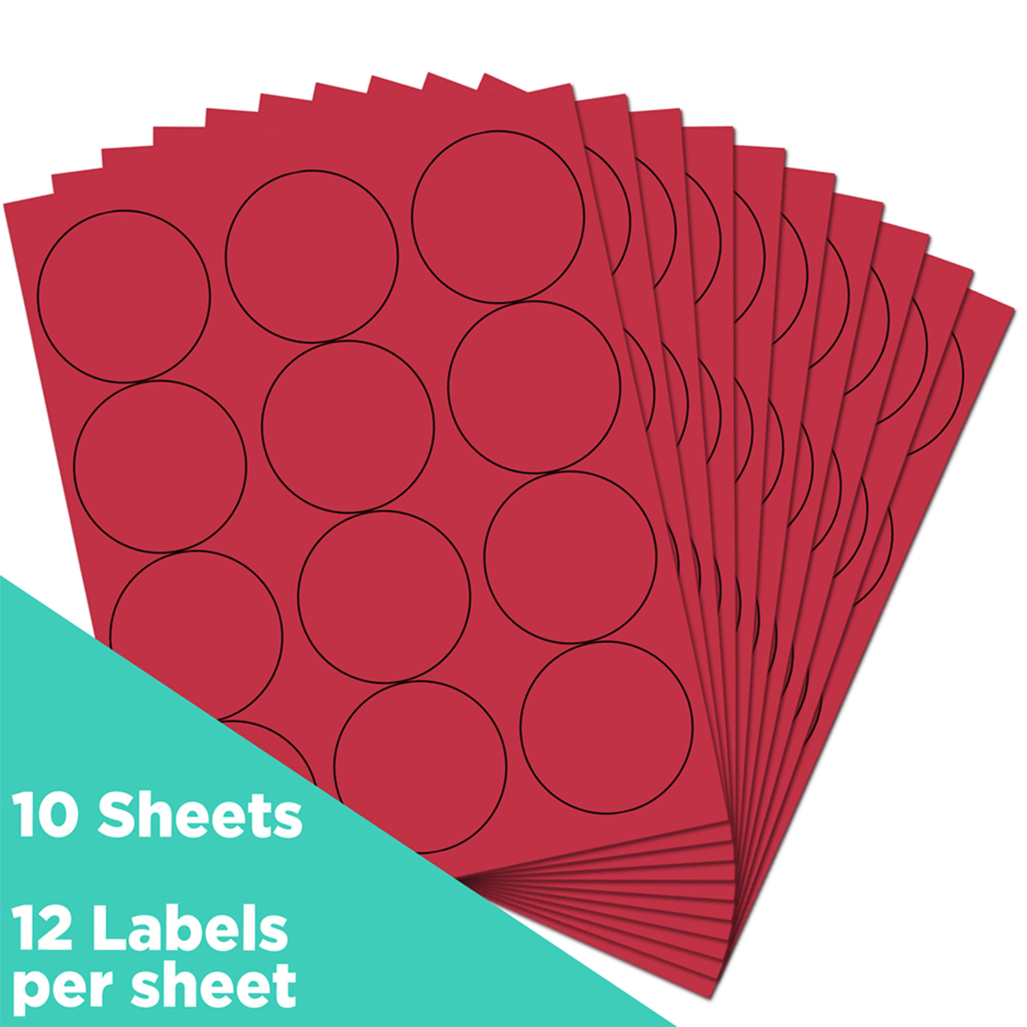 JAM Paper Circle Labels, 2-1/2in, Red, Pack Of 120 Labels - Image 3