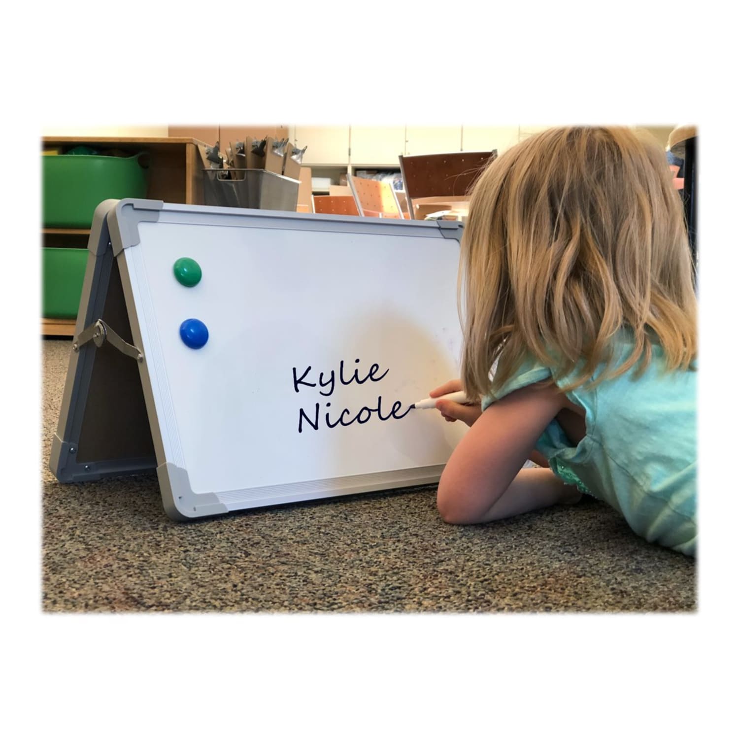 Flipside Magnetic Dry-Erase Whiteboard Desktop Easel Set, 18in x 12in, Aluminum Frame With Silver Finish - Image 5