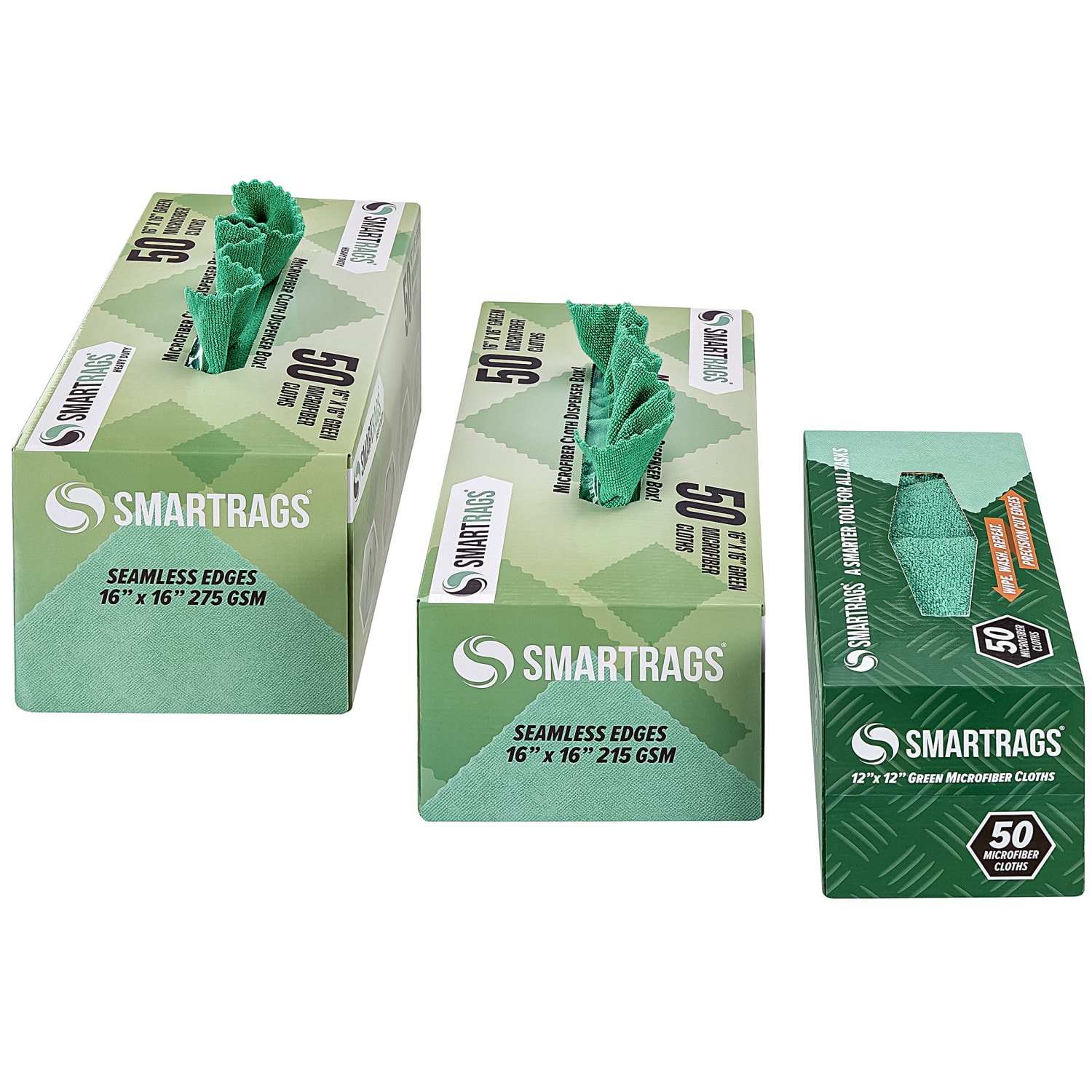 Hospeco SmartRags Disposable Microfiber Towels, 45 Gram, 275 GSM, 16in x 16in, Green, 50 Towels Per Box, Case Of 8 Boxes - Image 6