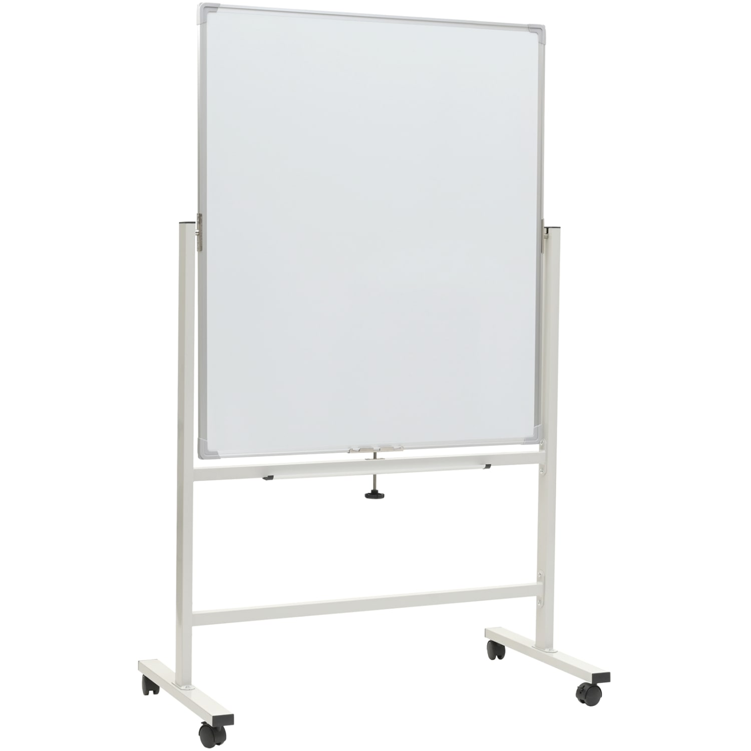 Excello Double-Sided Mobile Magnetic Dry-Erase Whiteboard On Wheels, Steel, 36inx 42in, White, Aluminum Frame