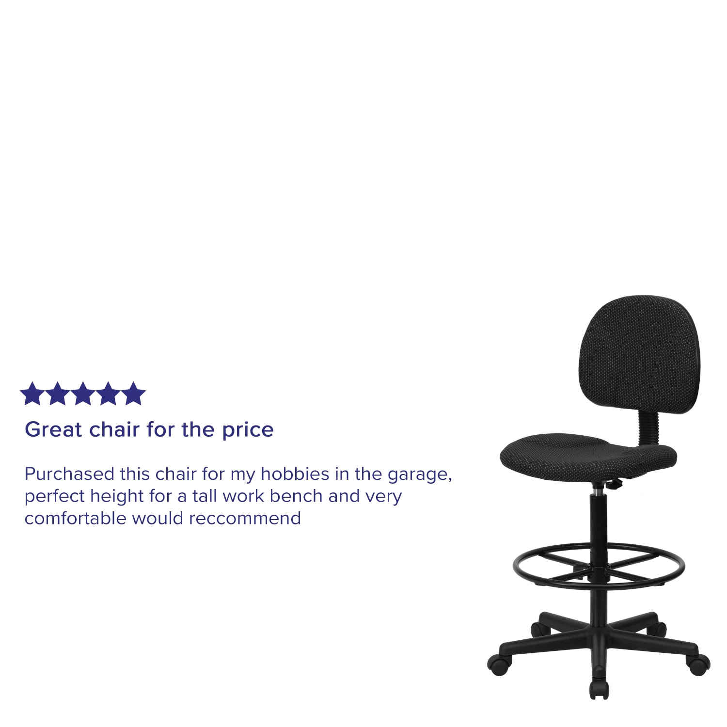 Flash Furniture Fabric Drafting Chair (Cylinders: 22.5ft"-27ft"H or 26ft"-30.5ft"H), Black - Image 12
