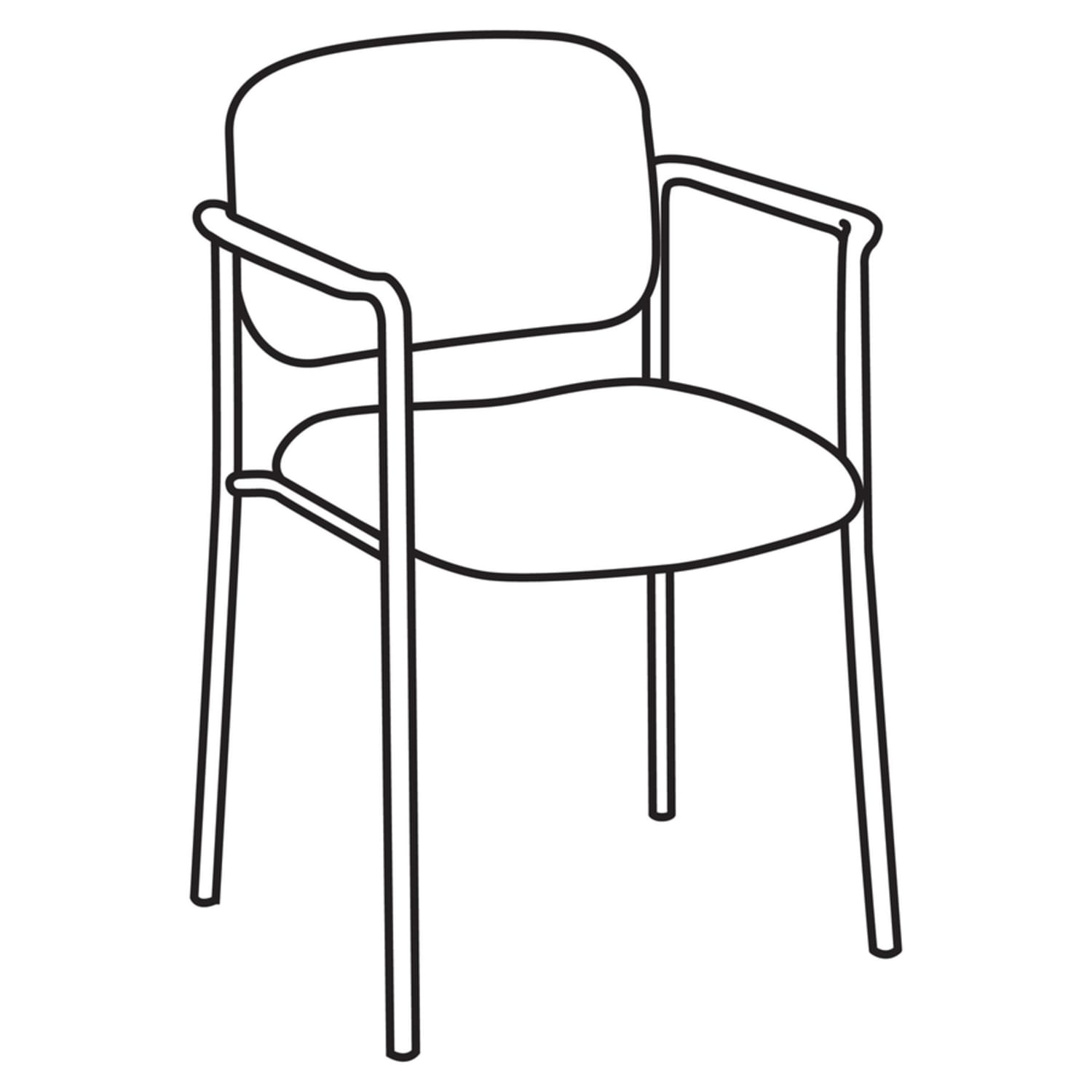 HON Scatter Stacking Guest Chair, Fixed Arms, Fabric, Charcoal/Black - Image 5