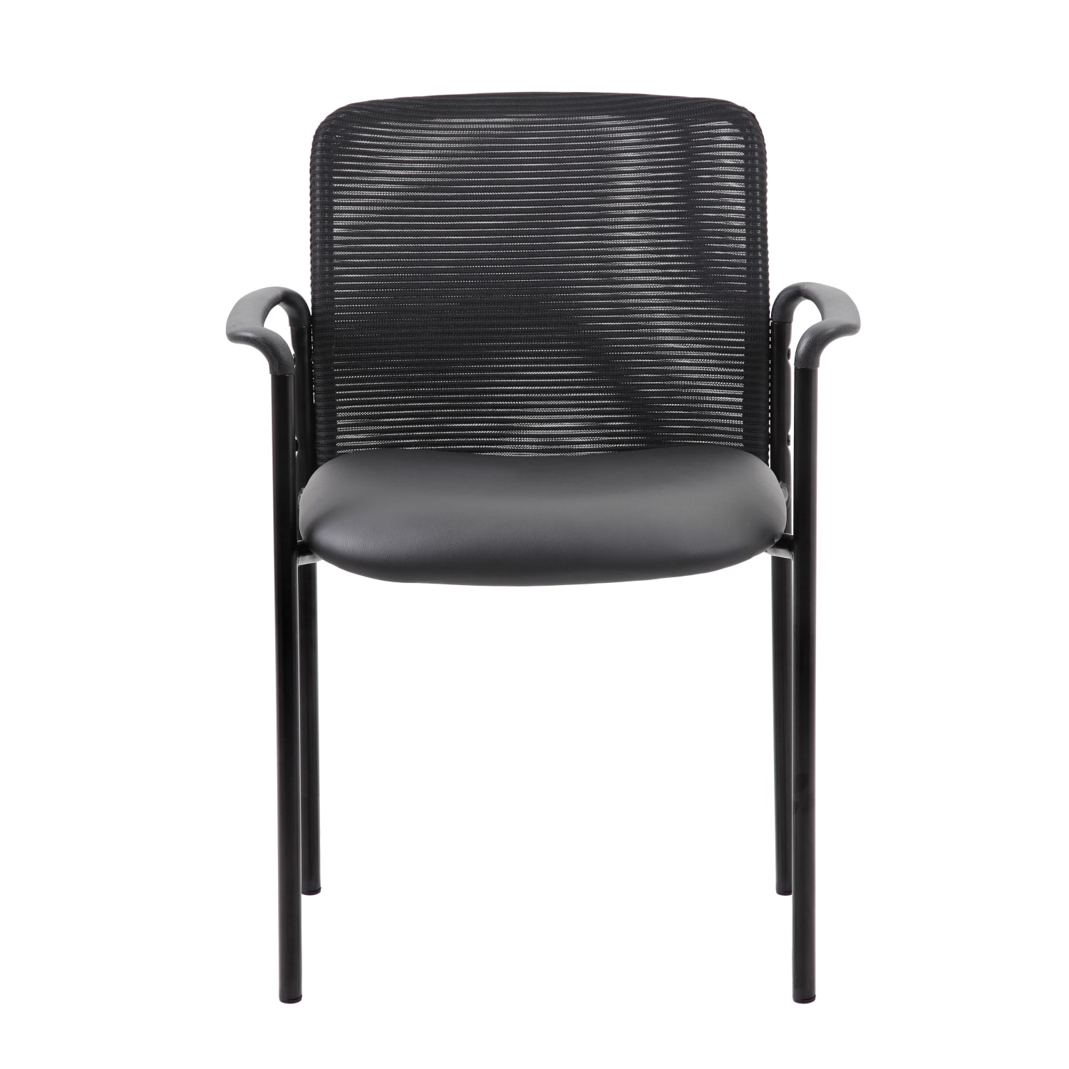 Boss Office Products 42in Round Table And Stackable Guest Chairs Set, Cherry/Black - Image 4